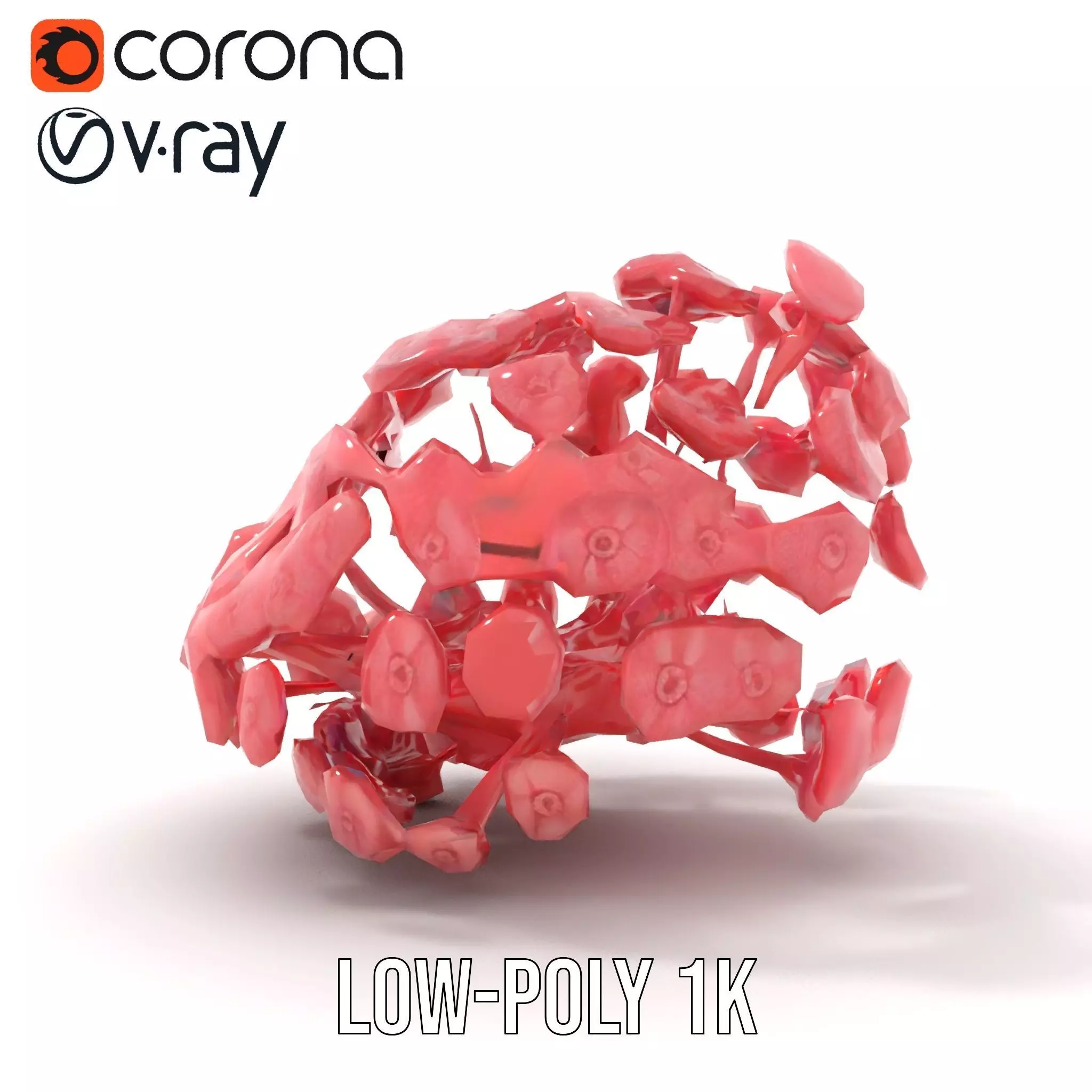 Soft Pink Floral model pack Low-poly 3D model_19