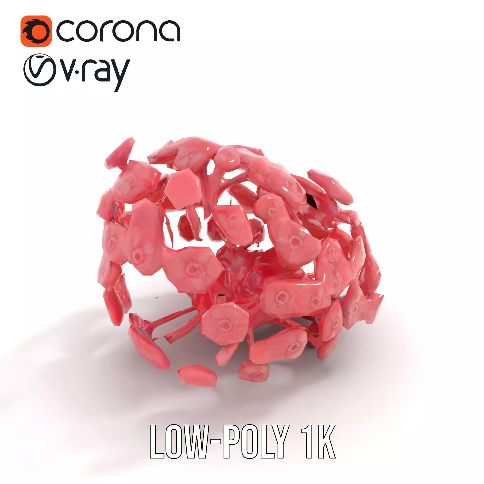 Soft Pink Floral model pack Low-poly 3D model_12