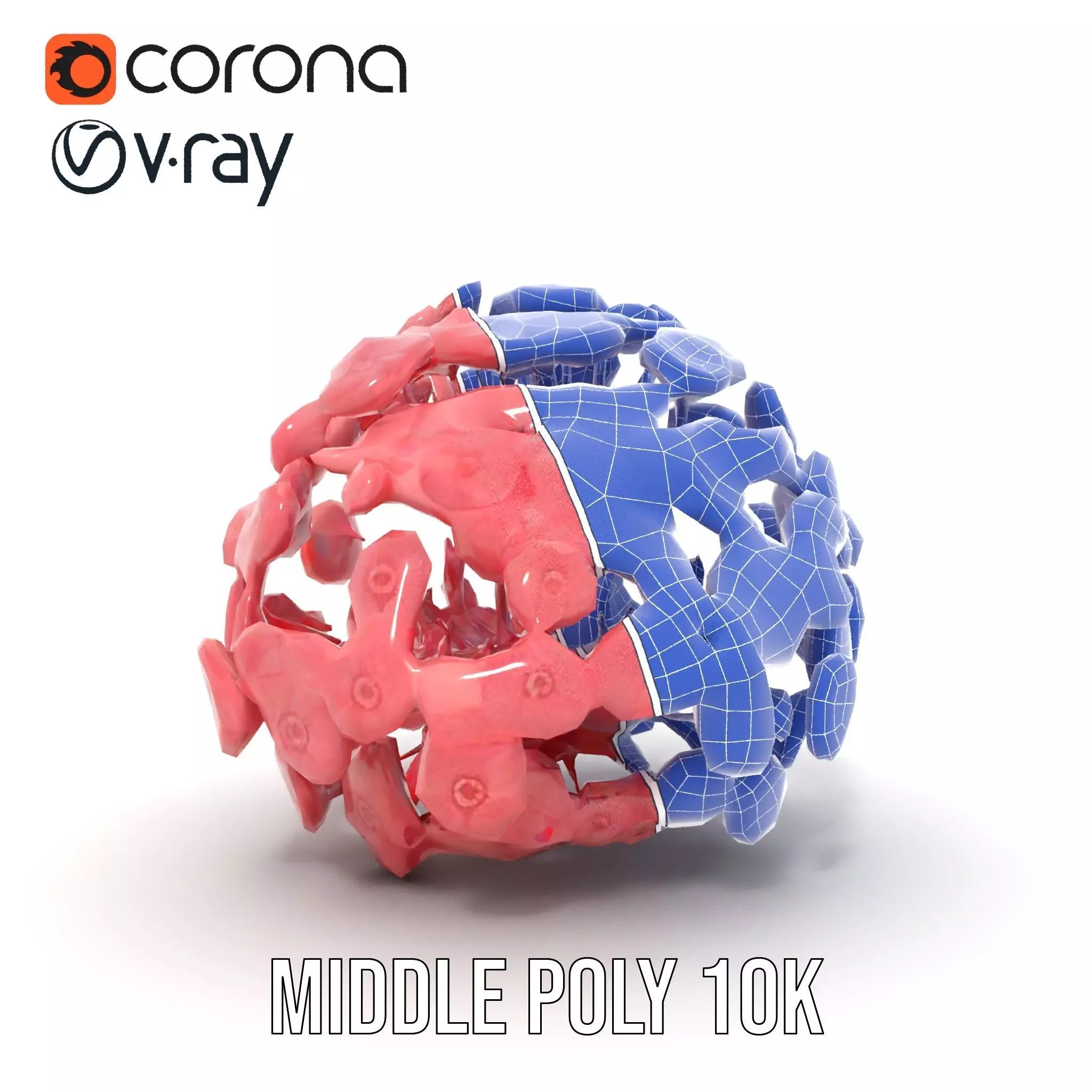 Soft Pink Floral model pack Low-poly 3D model_27