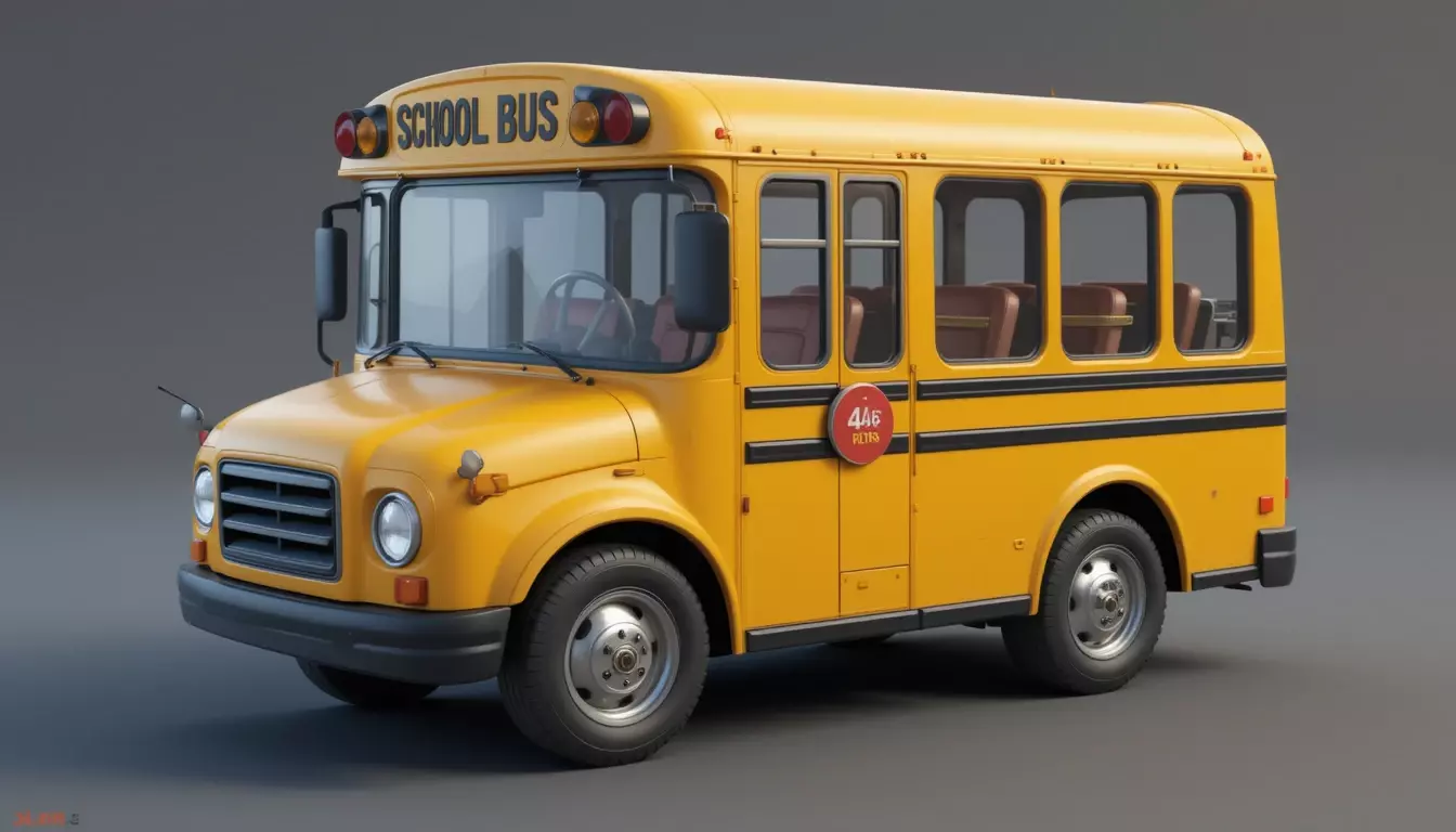 School Bus 3D Model Low Poly Game Ready PBR Textures 3D model