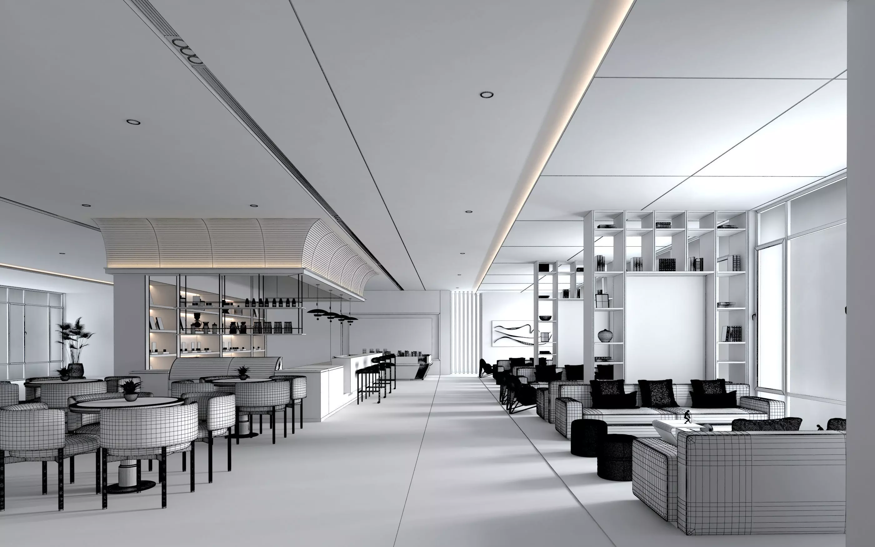 restaurant interior 3D model_5