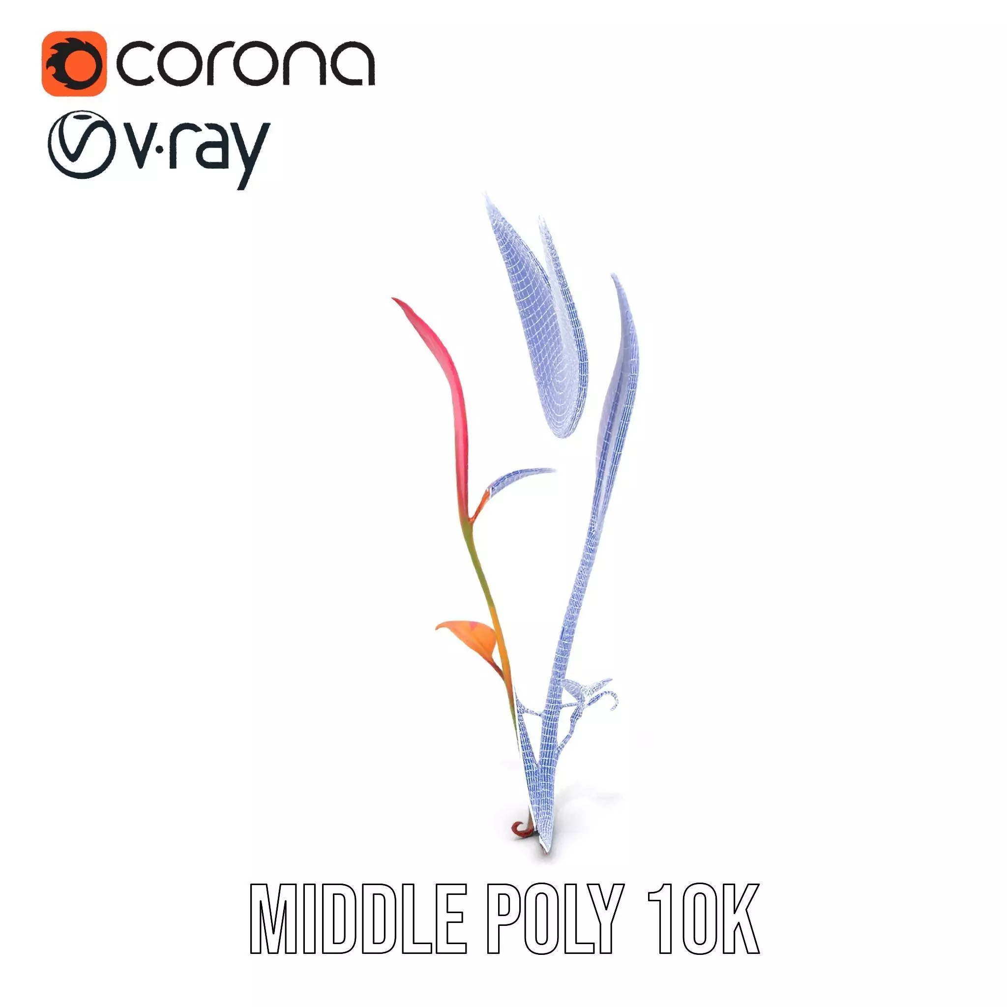 Pink Botanical Leaves model pack Low-poly 3D model_25