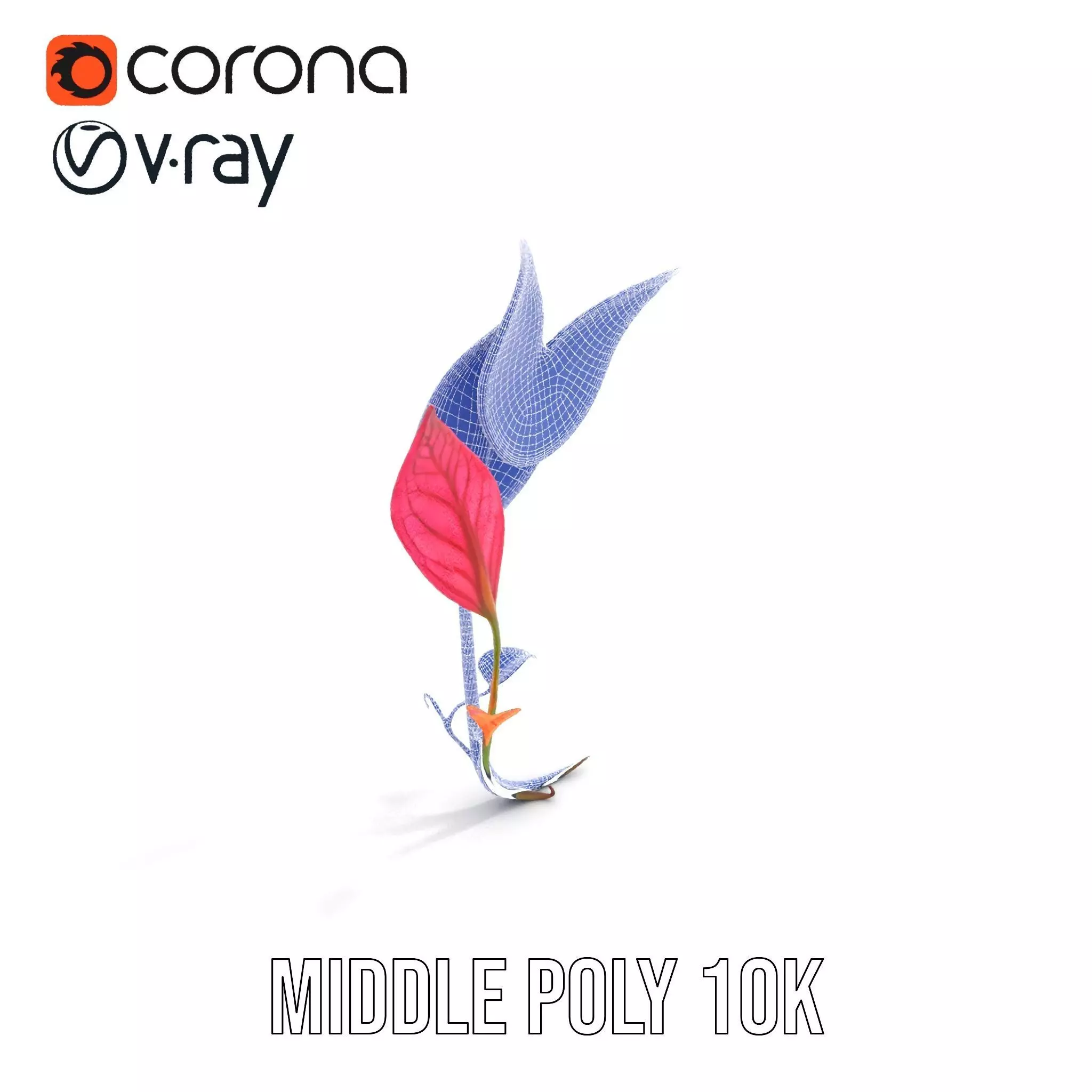 Pink Botanical Leaves model pack Low-poly 3D model_27