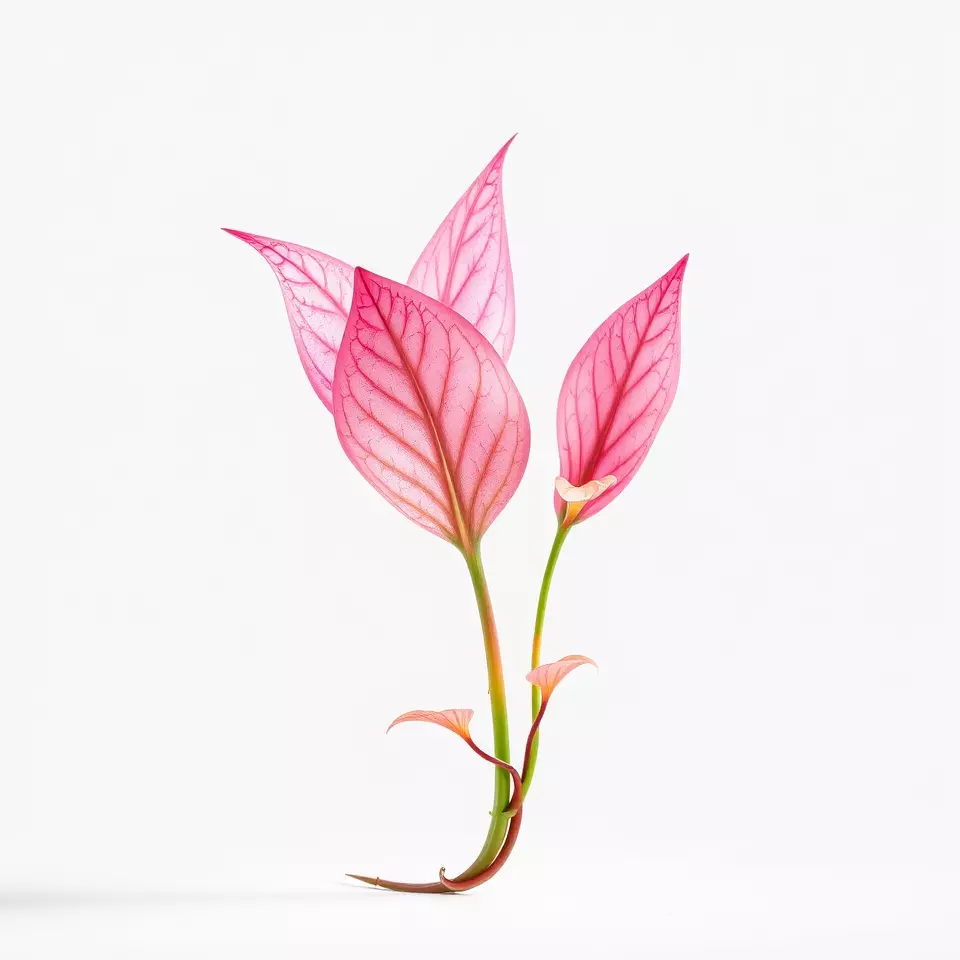 Pink Botanical Leaves model pack Low-poly 3D model_2
