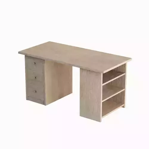 Wooden Desk 01 Low-poly 3D model 6