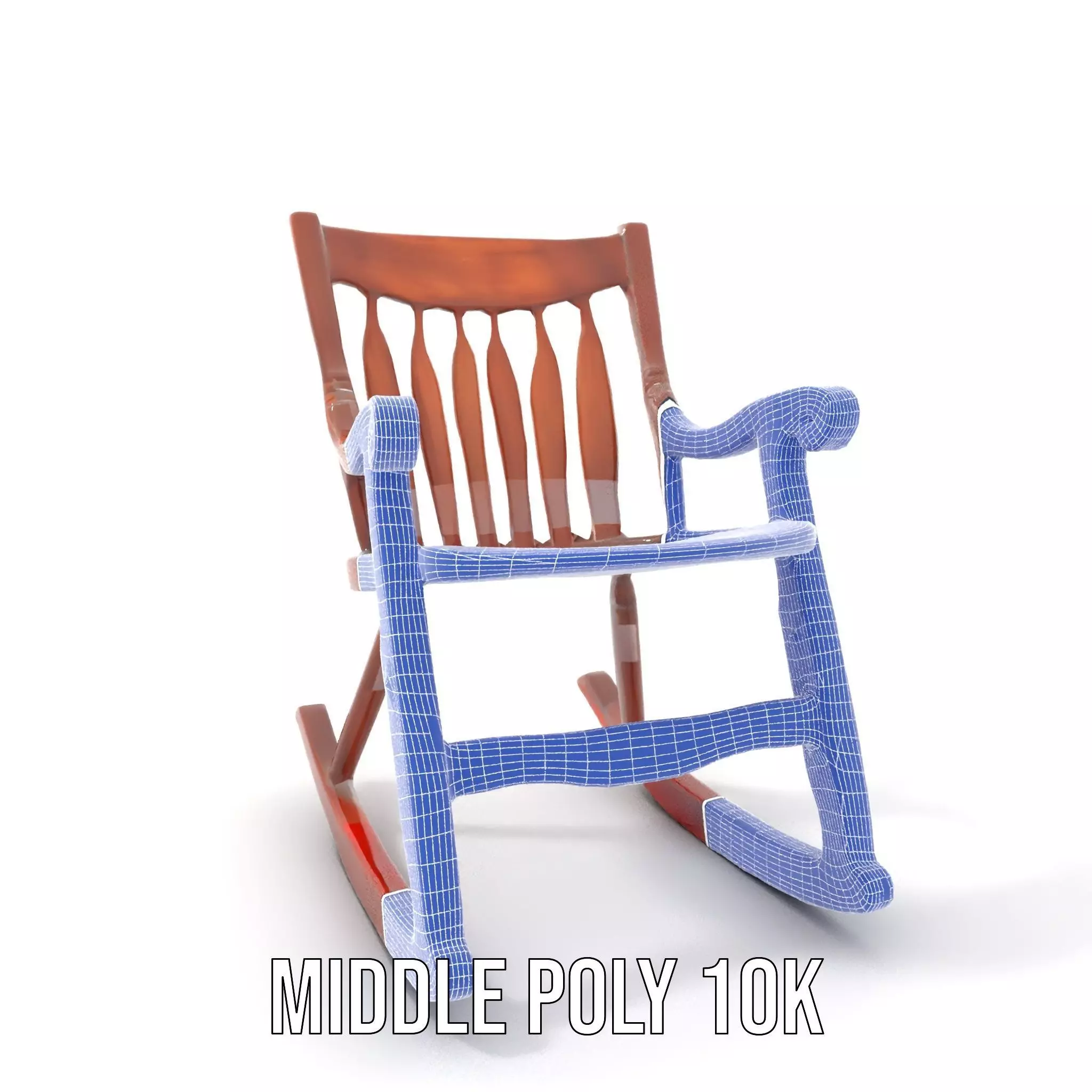 Vintage Wooden Rocking Chair model pack Low-poly 3D model_20