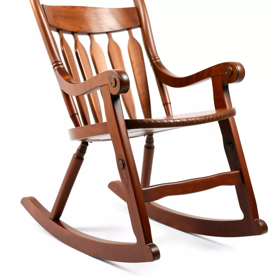 Vintage Wooden Rocking Chair model pack Low-poly 3D model_2
