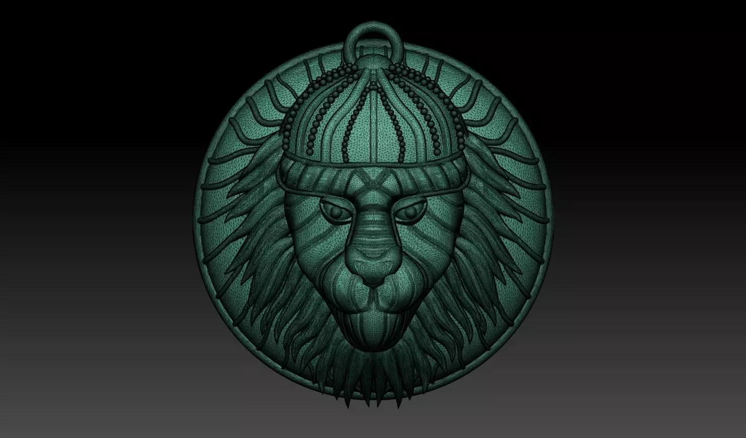 Royal Lion Head Pendant 3D Model 3D print model_12