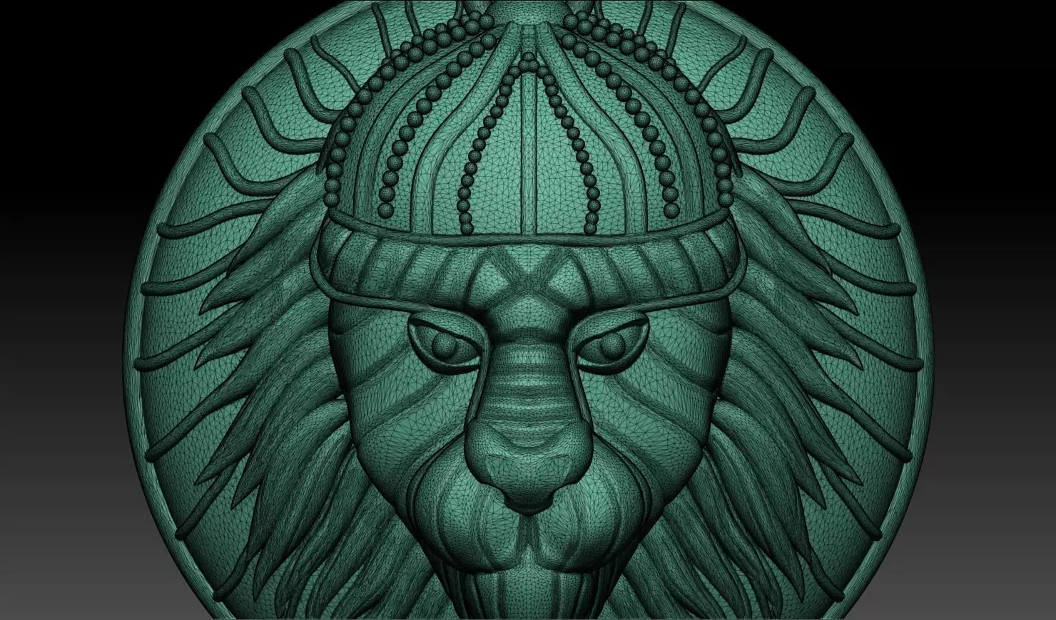 Royal Lion Head Pendant 3D Model 3D print model_13
