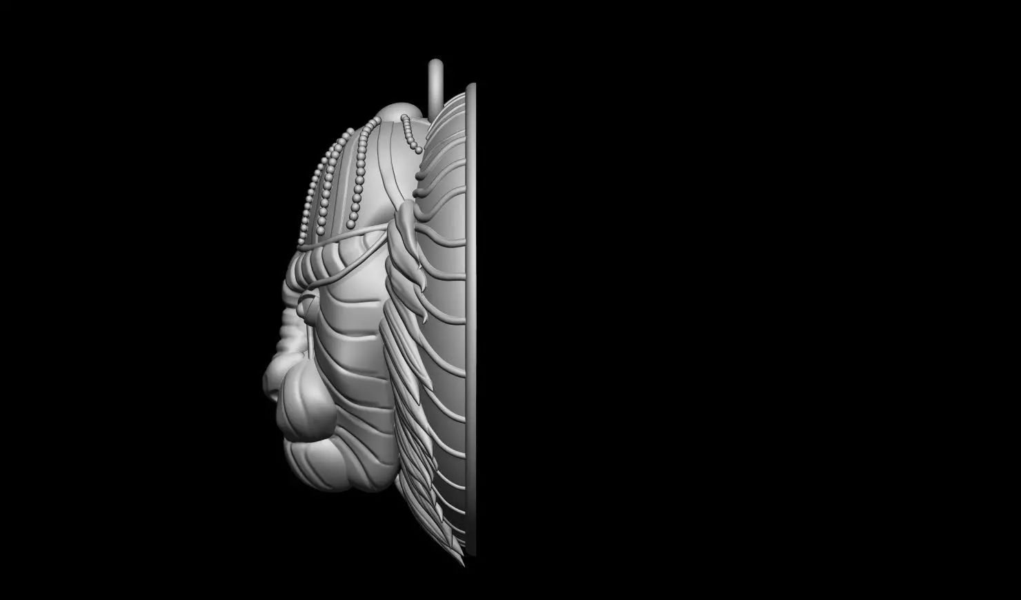 Royal Lion Head Pendant 3D Model 3D print model_4