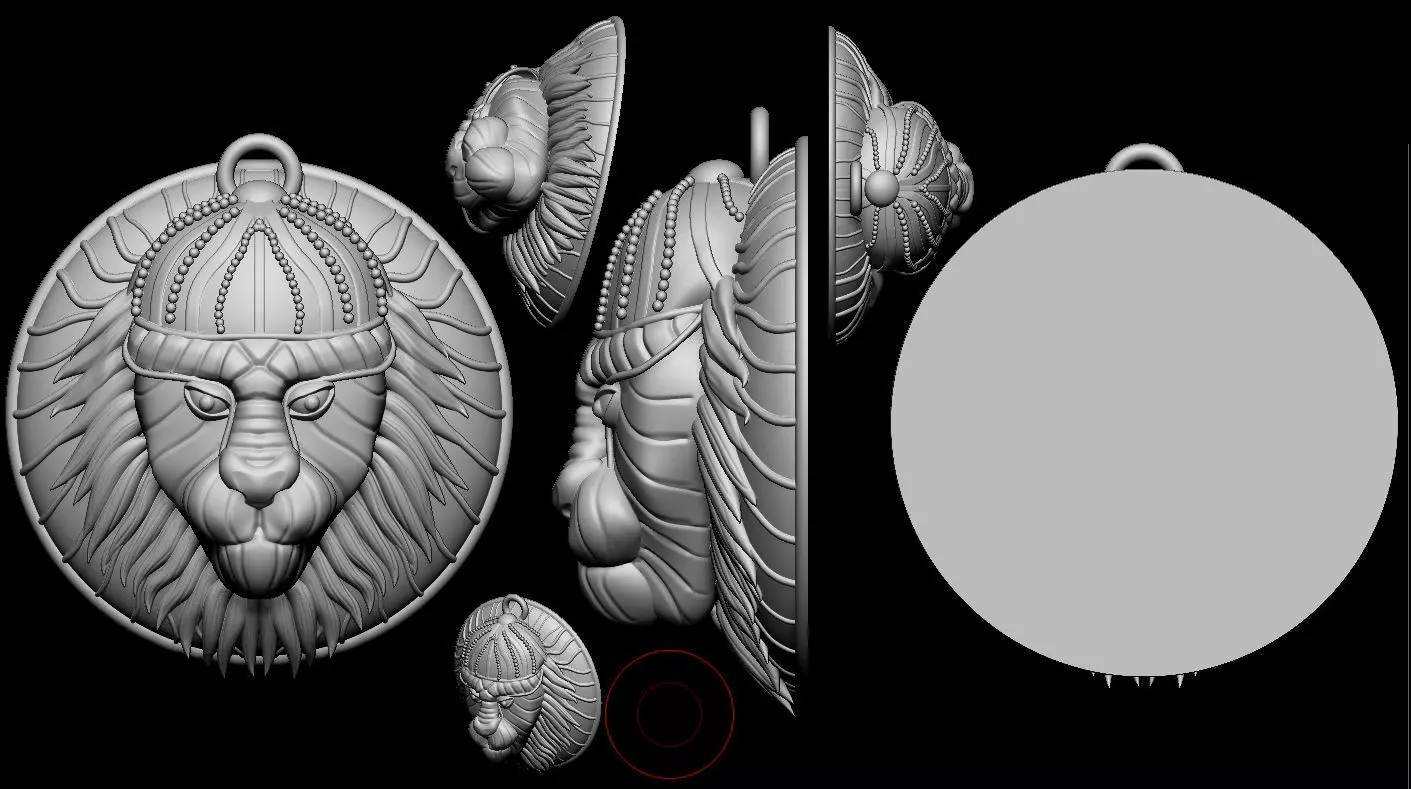 Royal Lion Head Pendant 3D Model 3D print model_11