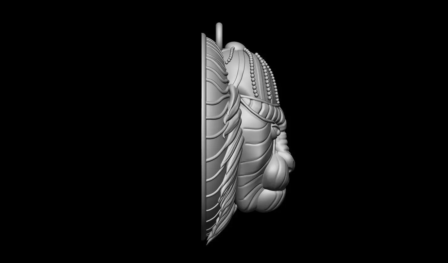 Royal Lion Head Pendant 3D Model 3D print model_8