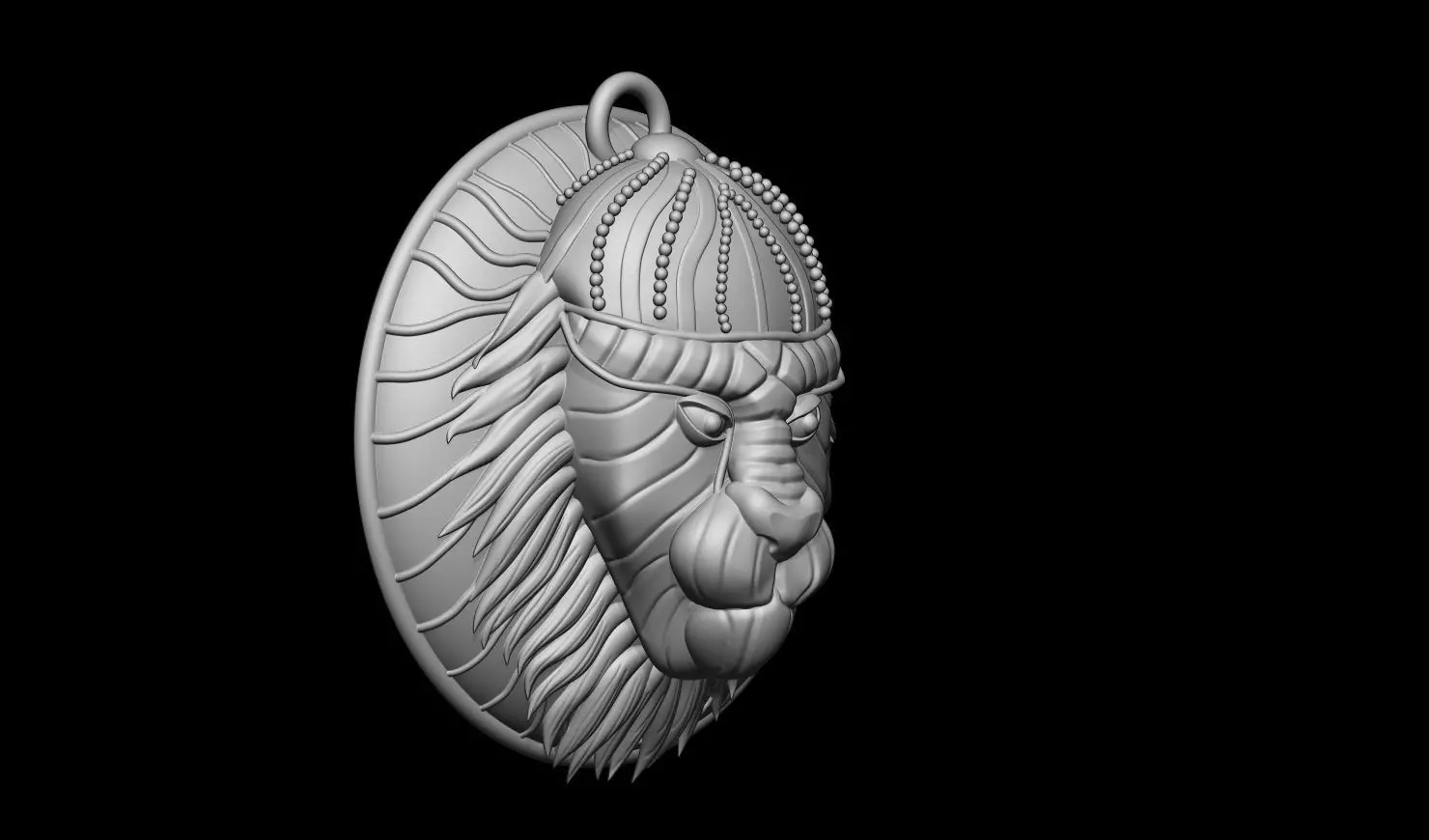 Royal Lion Head Pendant 3D Model 3D print model_9