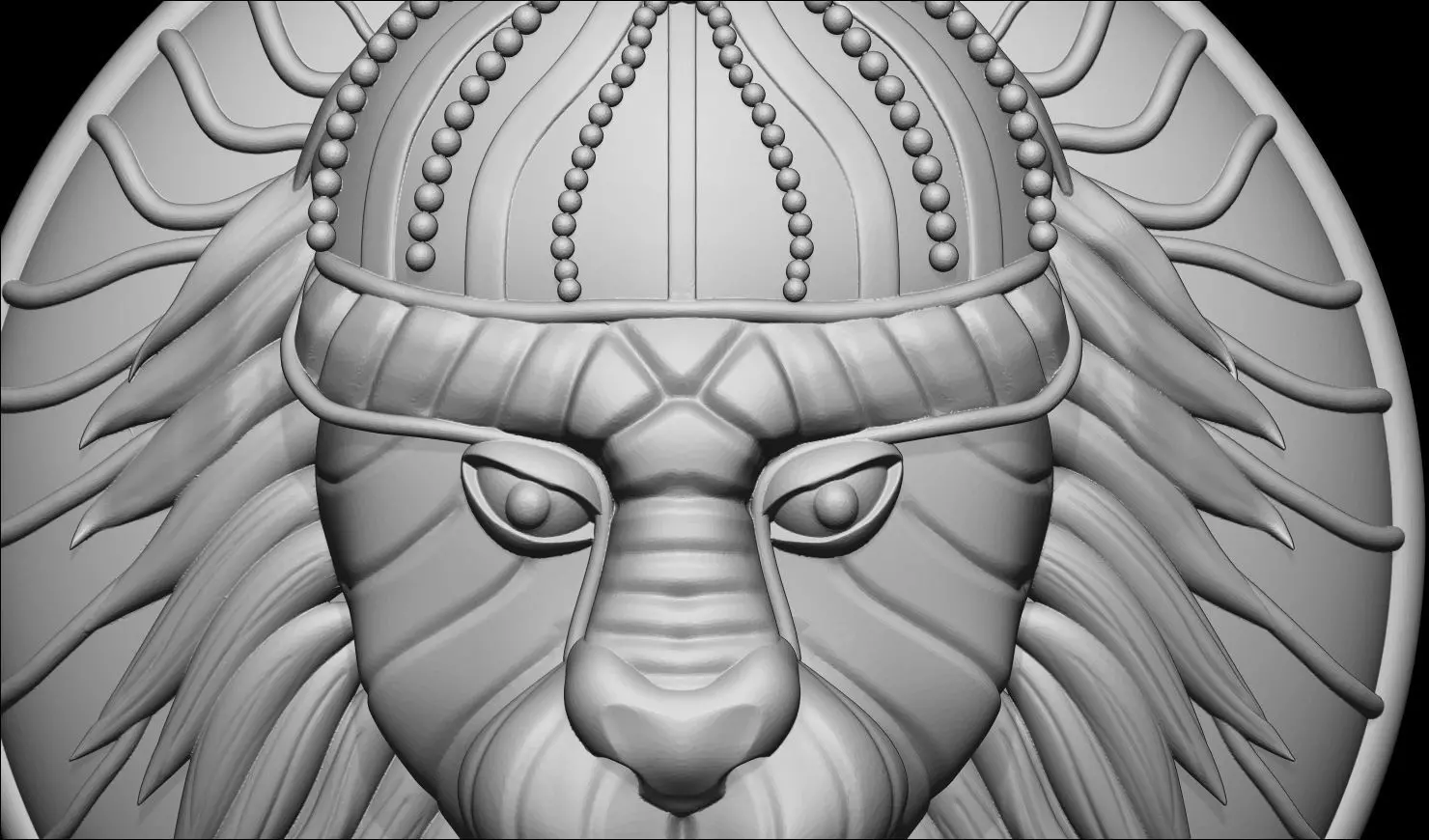 Royal Lion Head Pendant 3D Model 3D print model_2