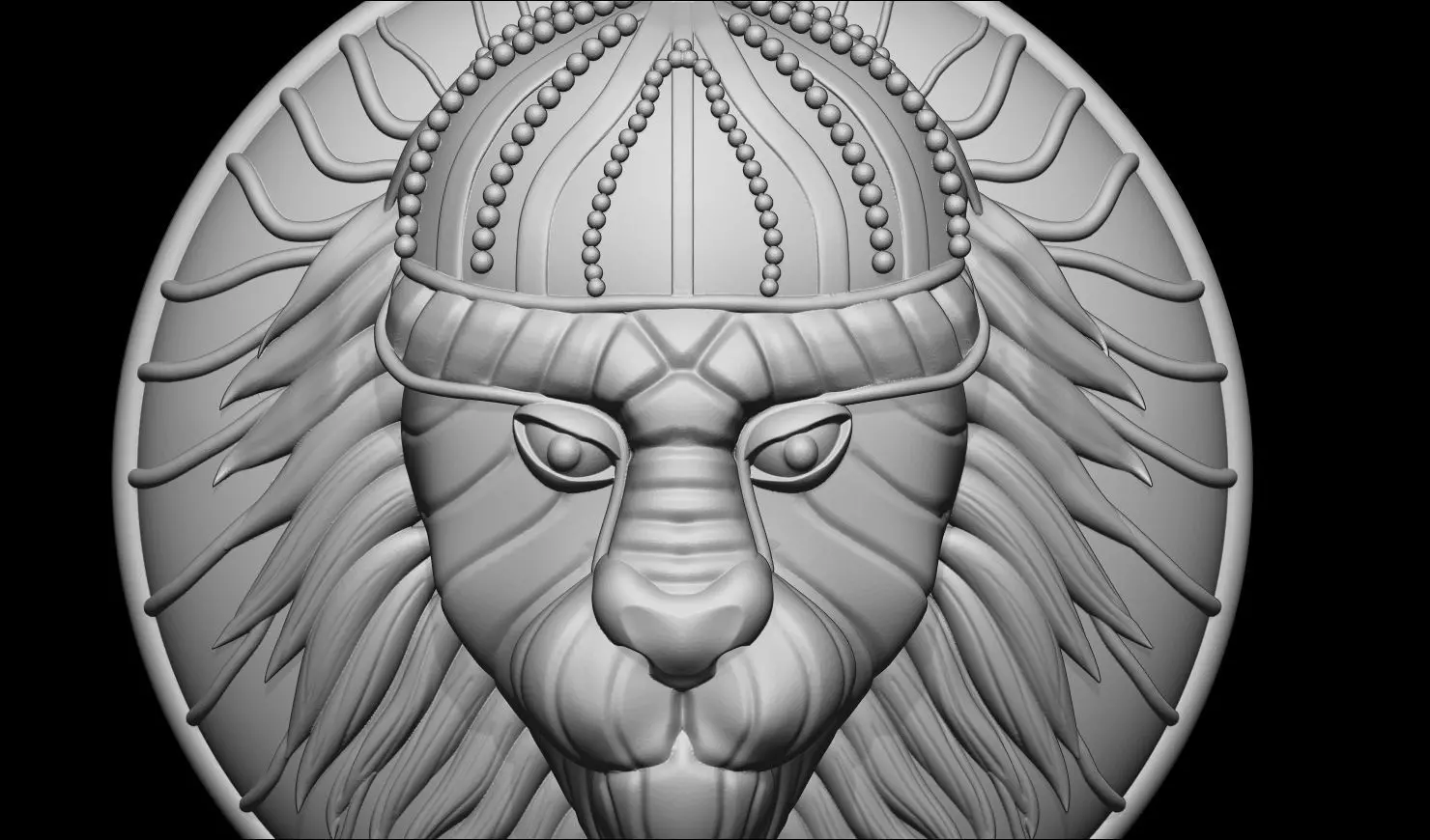 Royal Lion Head Pendant 3D Model 3D print model_1