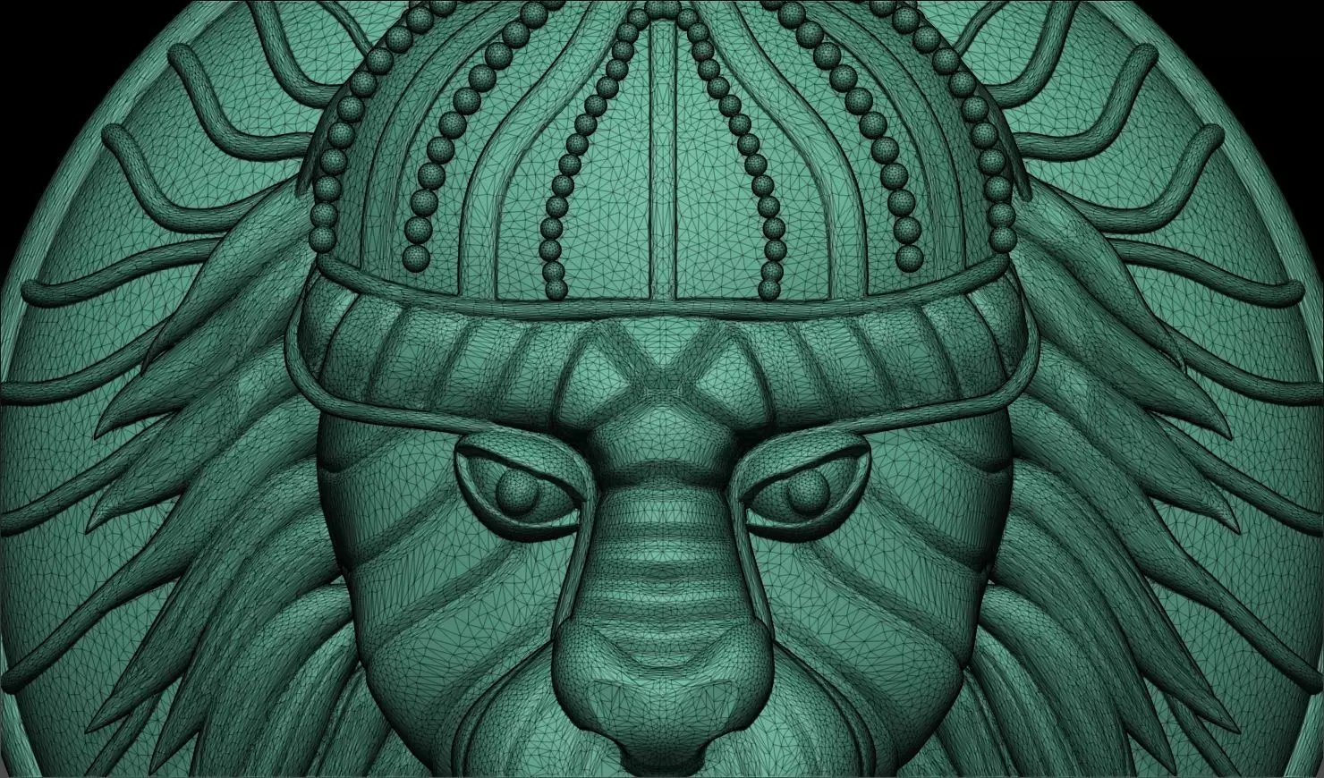 Royal Lion Head Pendant 3D Model 3D print model_14