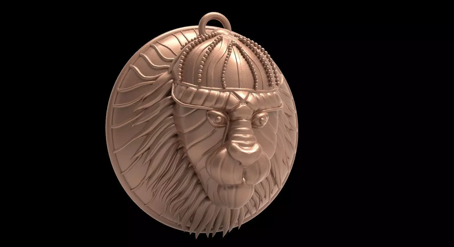 Royal Lion Head Pendant 3D Model 3D print model