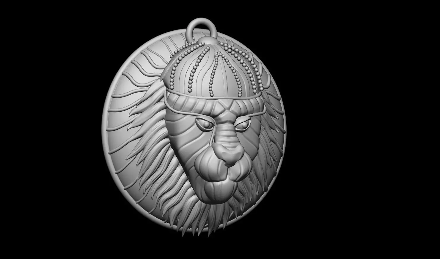 Royal Lion Head Pendant 3D Model 3D print model_10