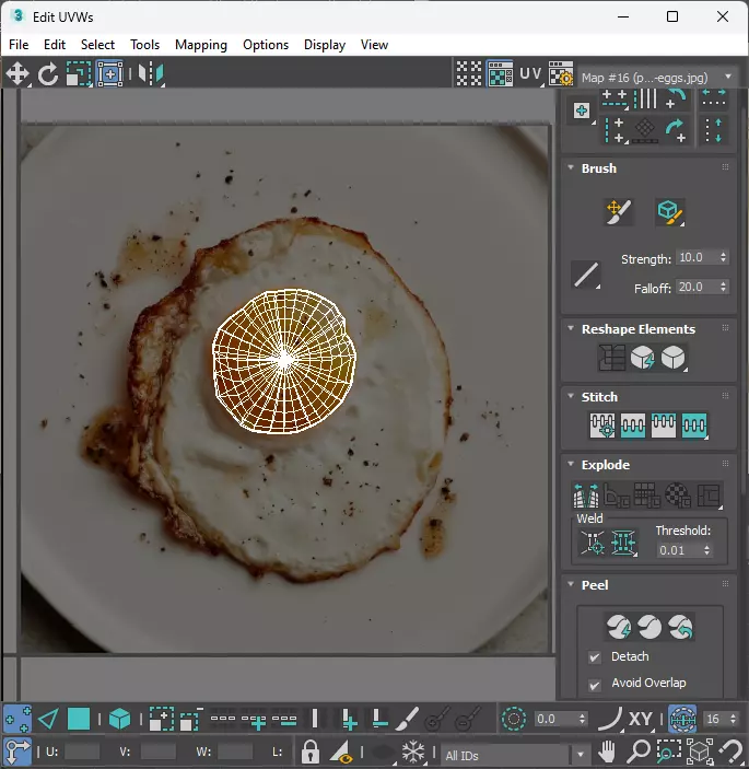 Fried Egg On Waffles 3D model_39