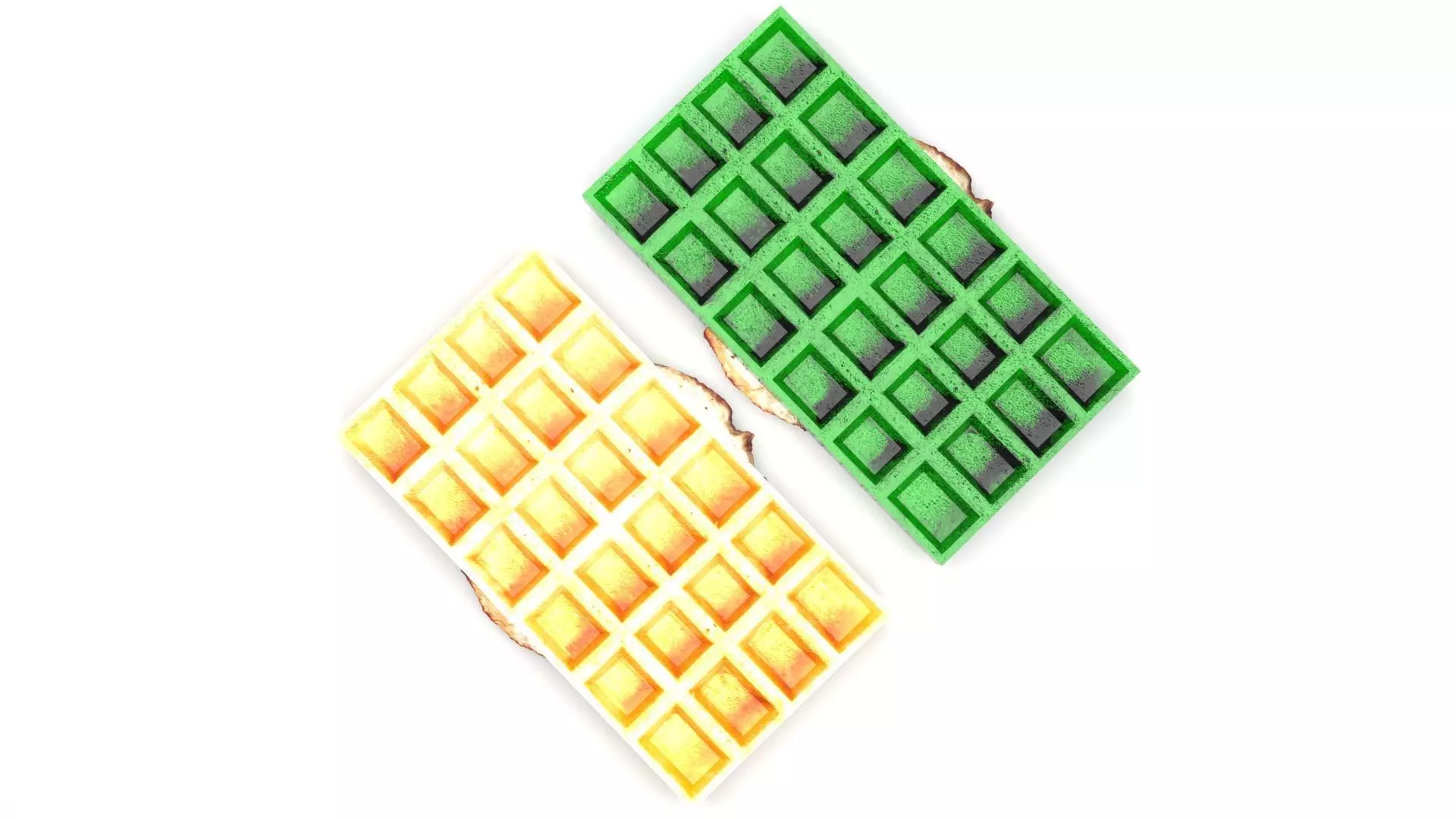 Fried Egg On Waffles 3D model_5