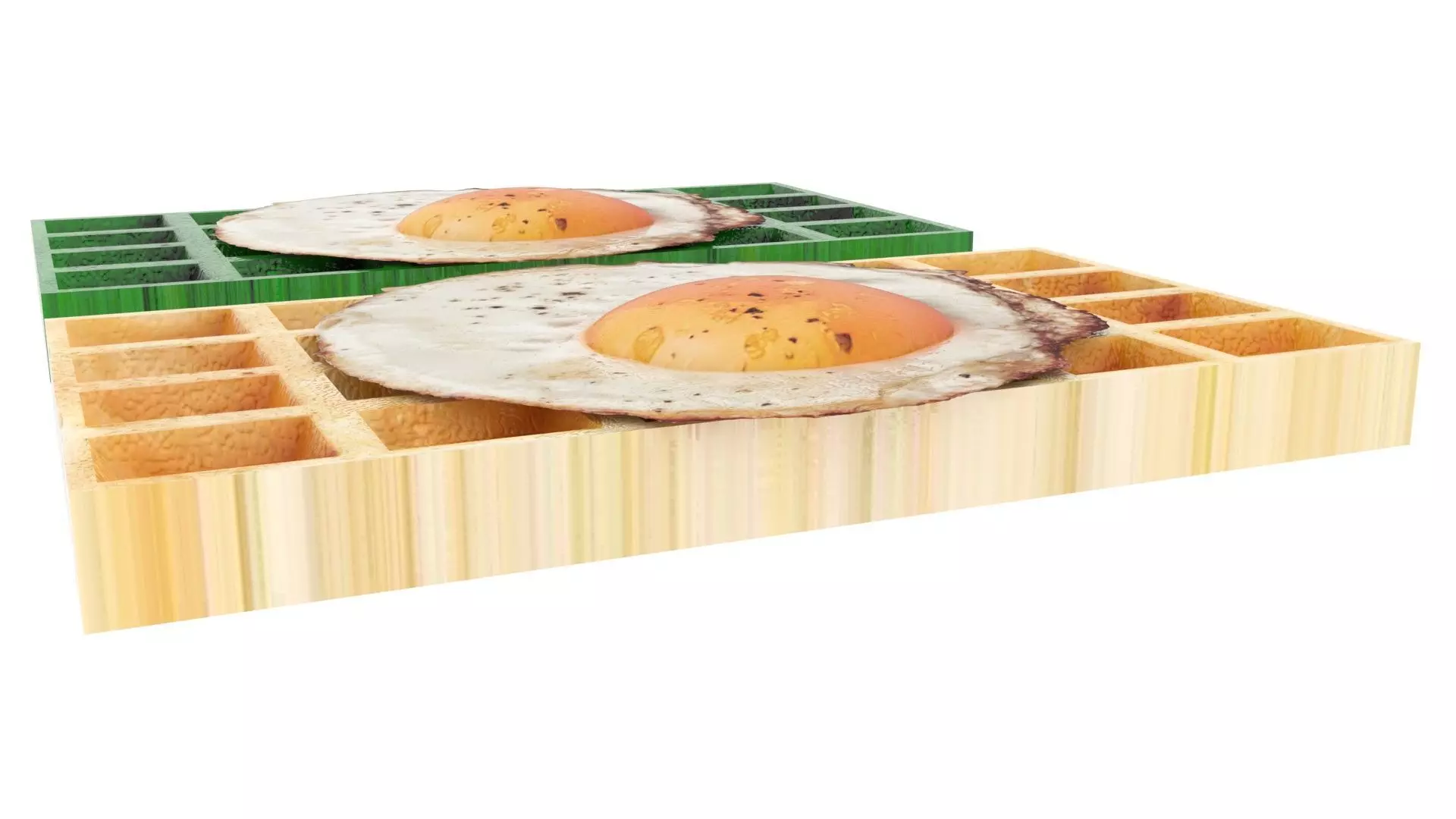 Fried Egg On Waffles 3D model_13