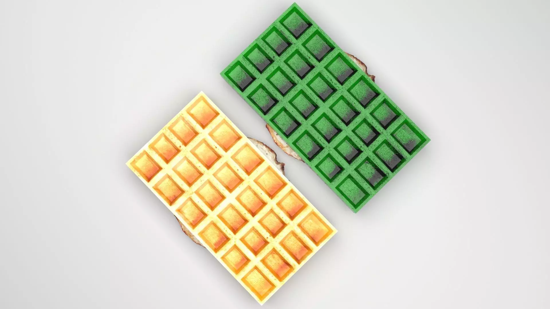 Fried Egg On Waffles 3D model_6