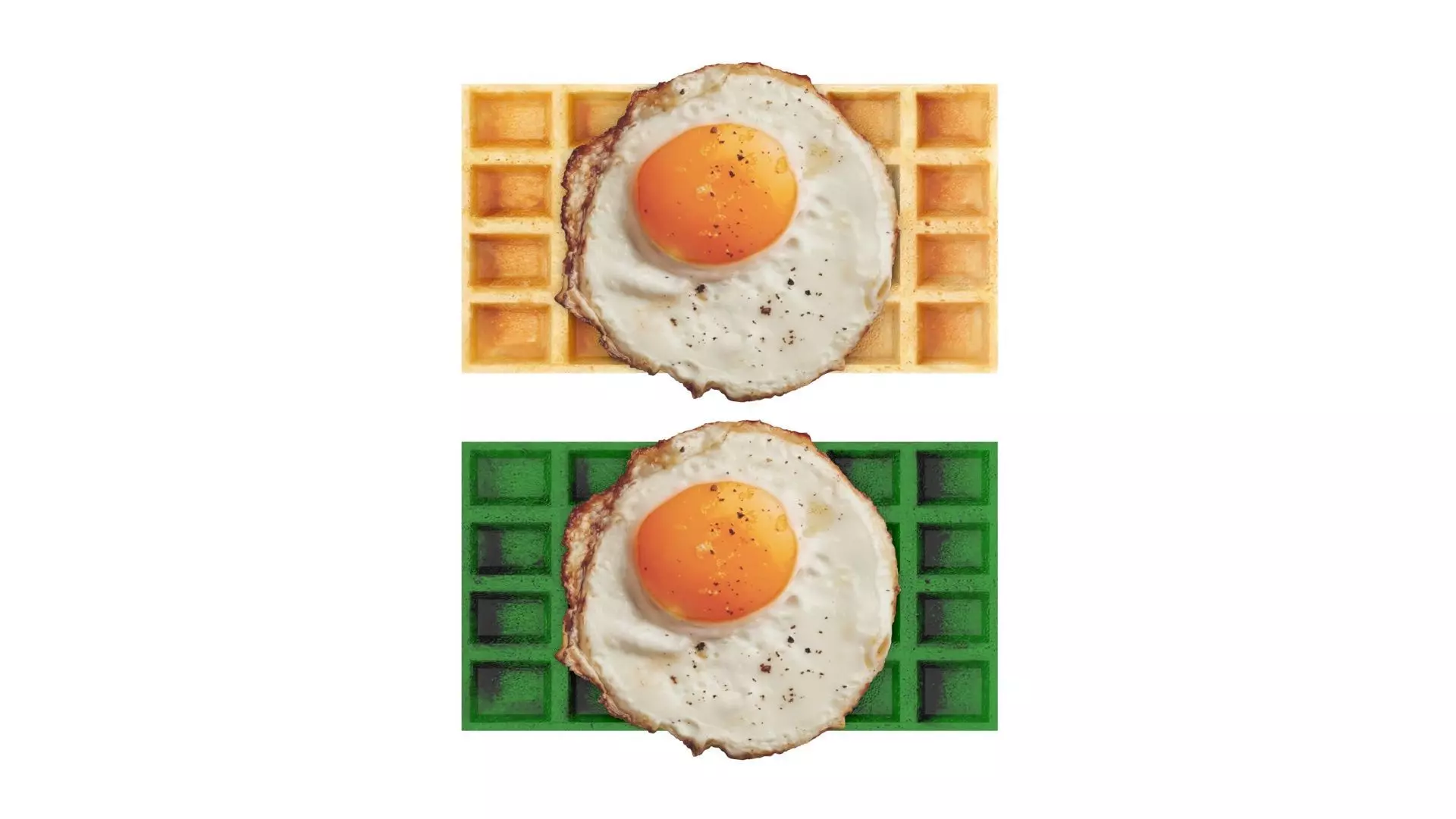 Fried Egg On Waffles 3D model_17