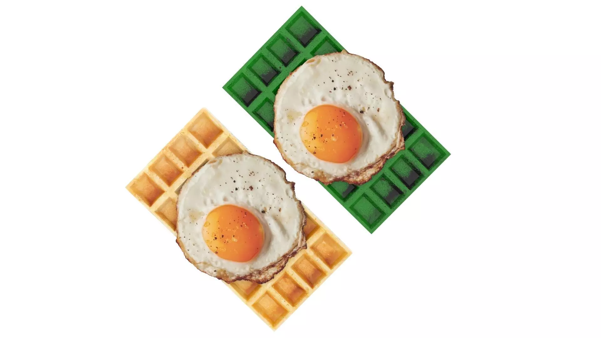 Fried Egg On Waffles 3D model_14
