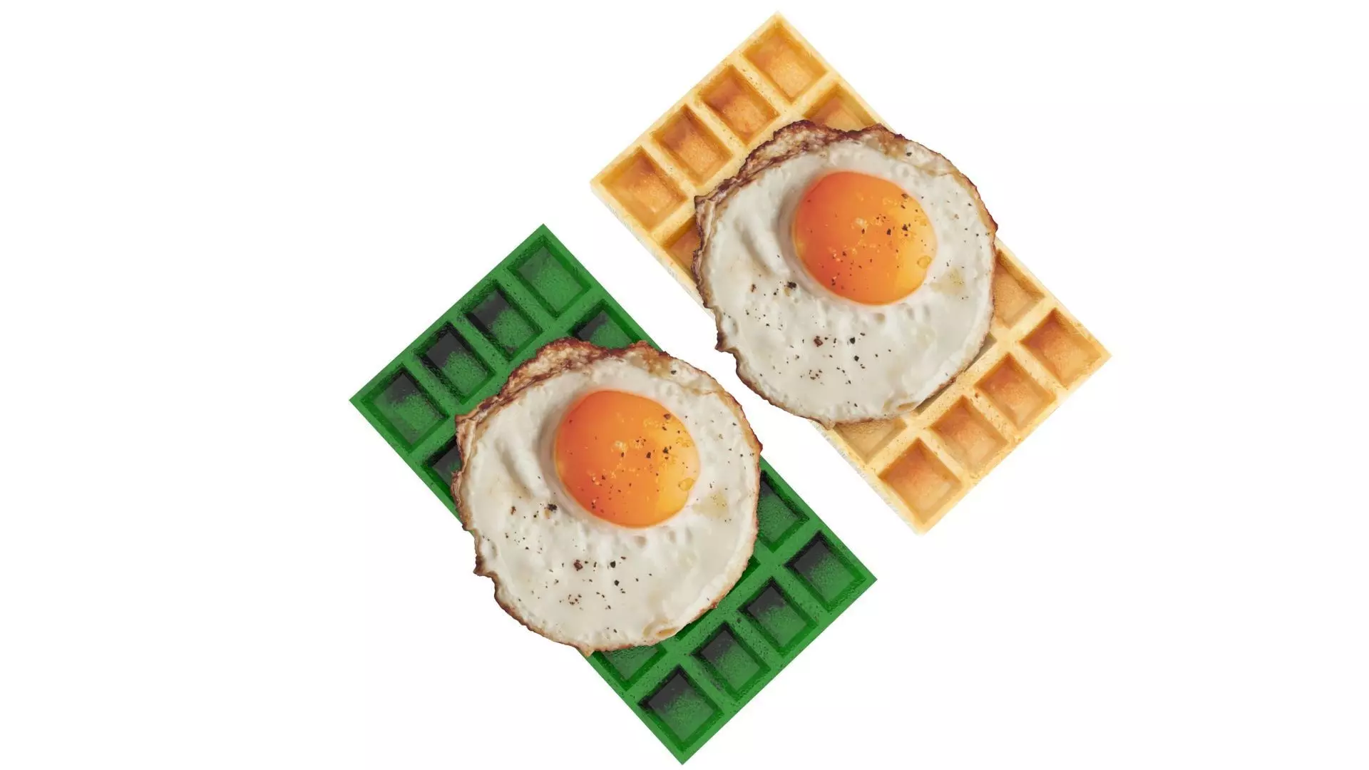 Fried Egg On Waffles 3D model_12