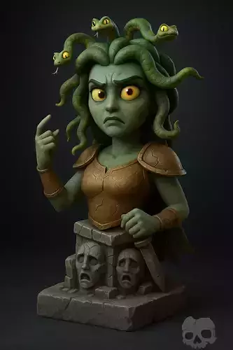 Wrath of Medusa Mythical Stone Gorgon Bust
