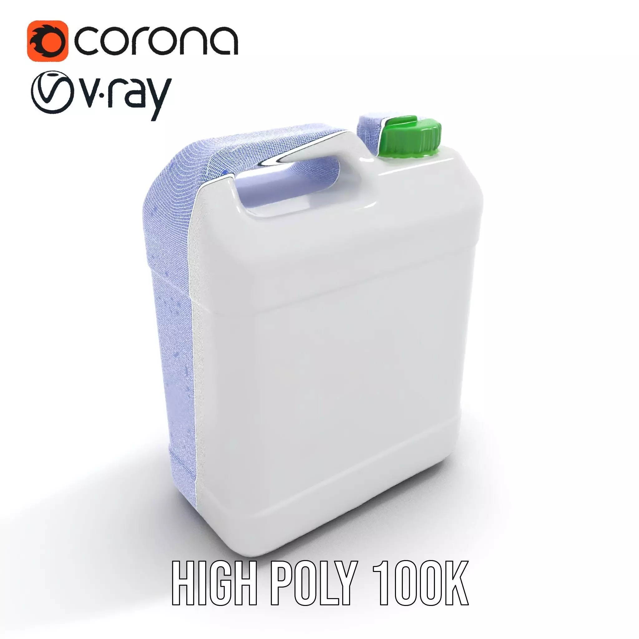 White Plastic Container model pack Low-poly 3D model_20