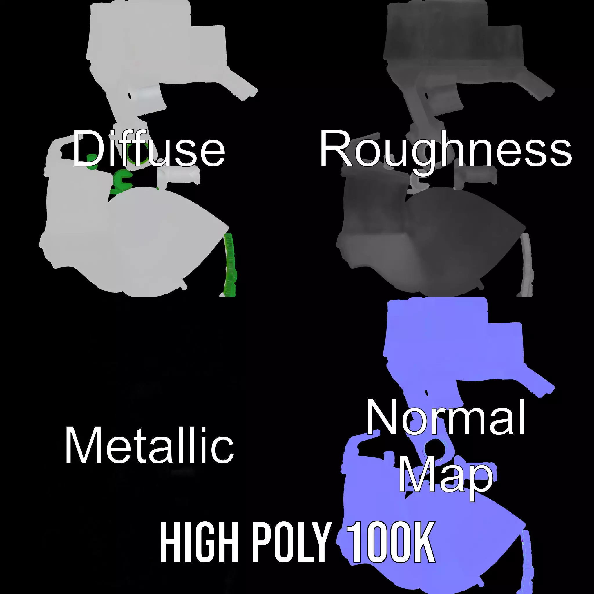 White Plastic Container model pack Low-poly 3D model_3