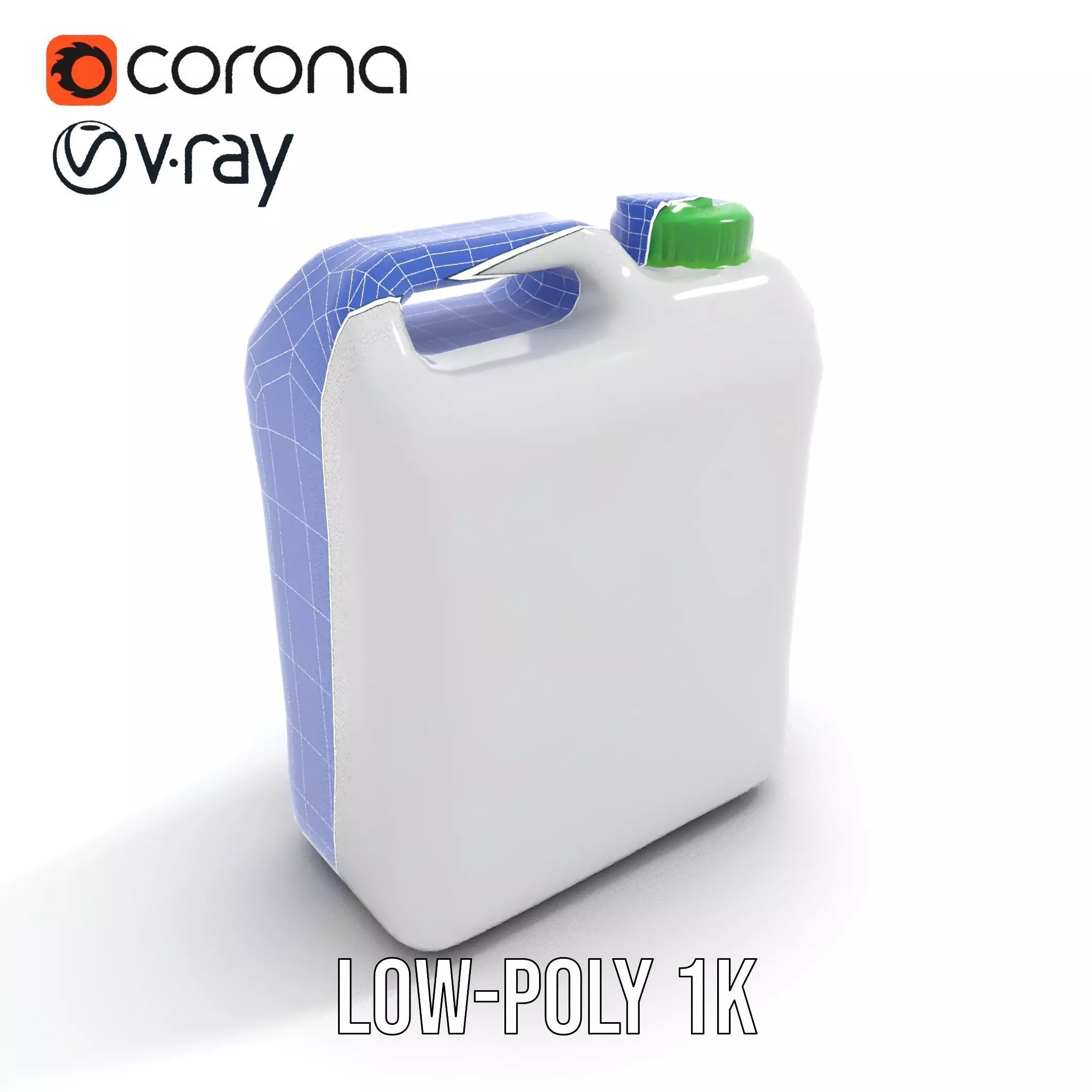 White Plastic Container model pack Low-poly 3D model_27