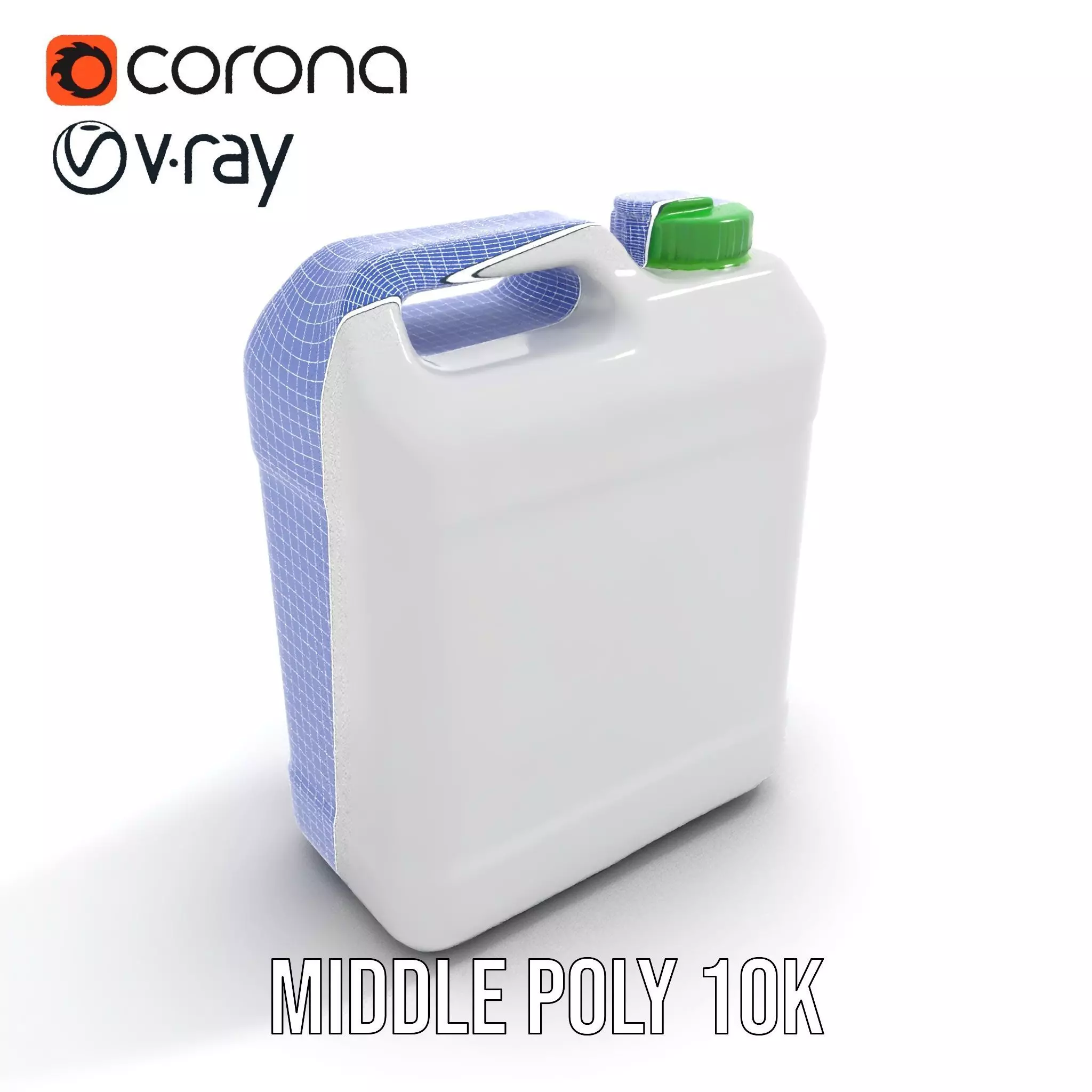 White Plastic Container model pack Low-poly 3D model_14