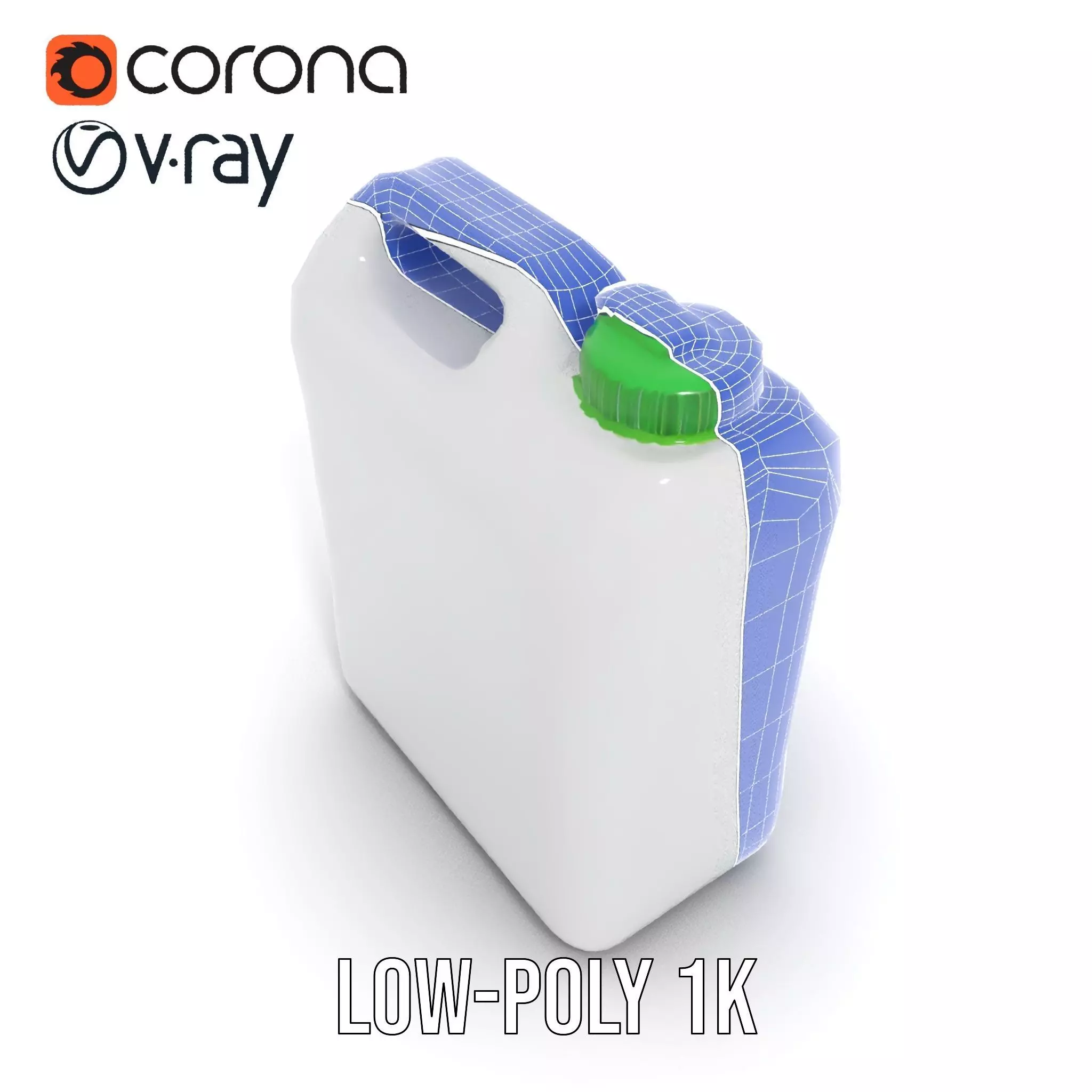 White Plastic Container model pack Low-poly 3D model_22