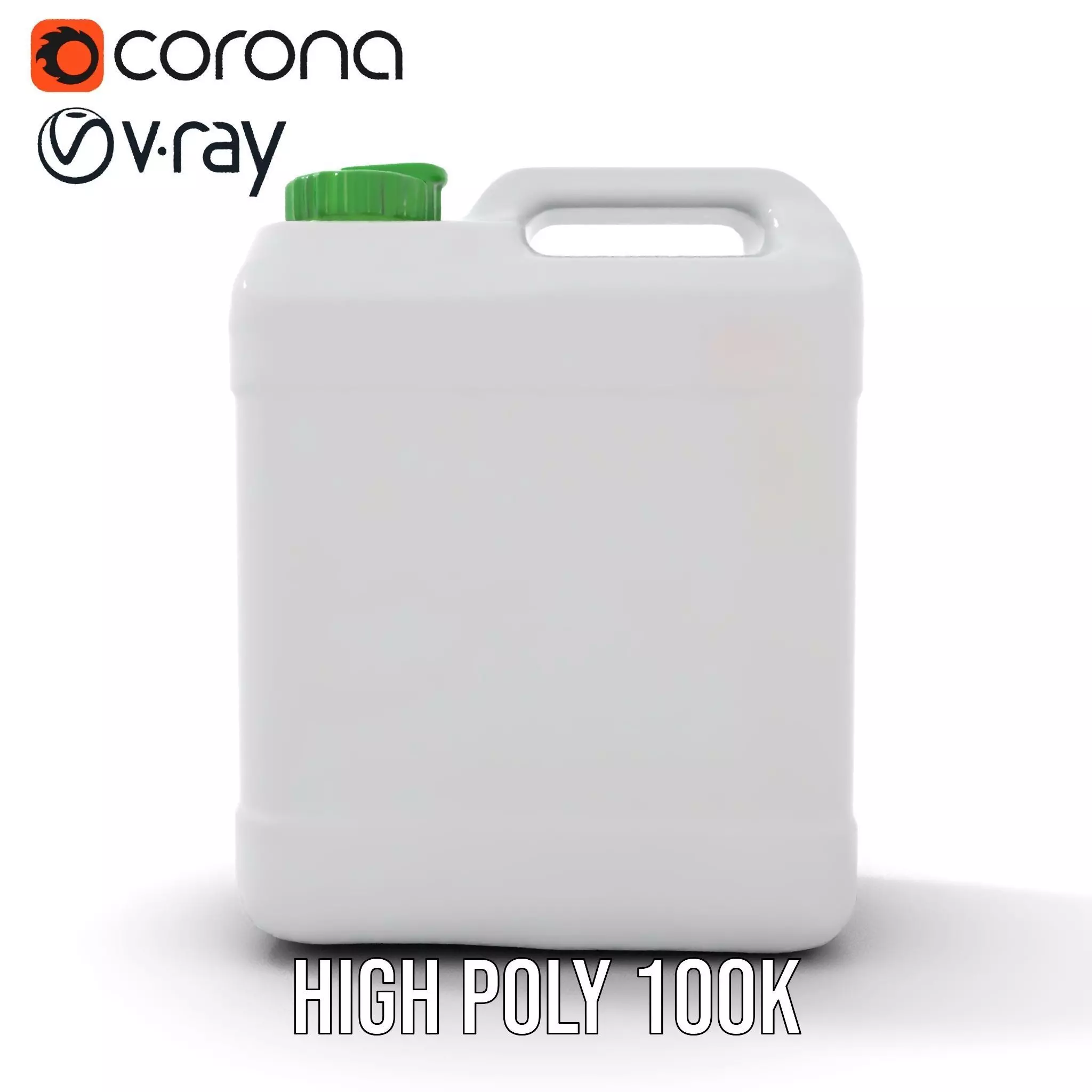 White Plastic Container model pack Low-poly 3D model_31