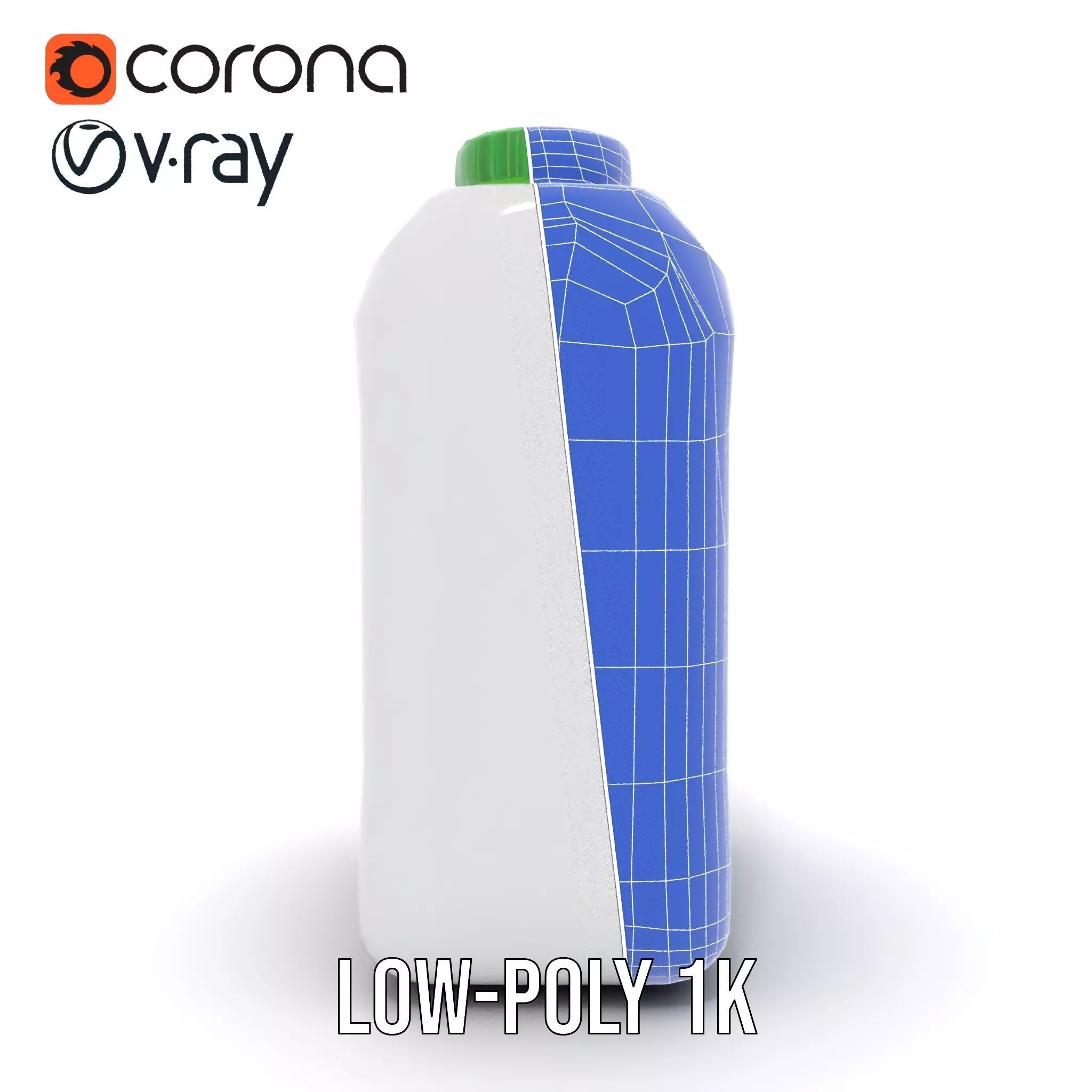 White Plastic Container model pack Low-poly 3D model_17