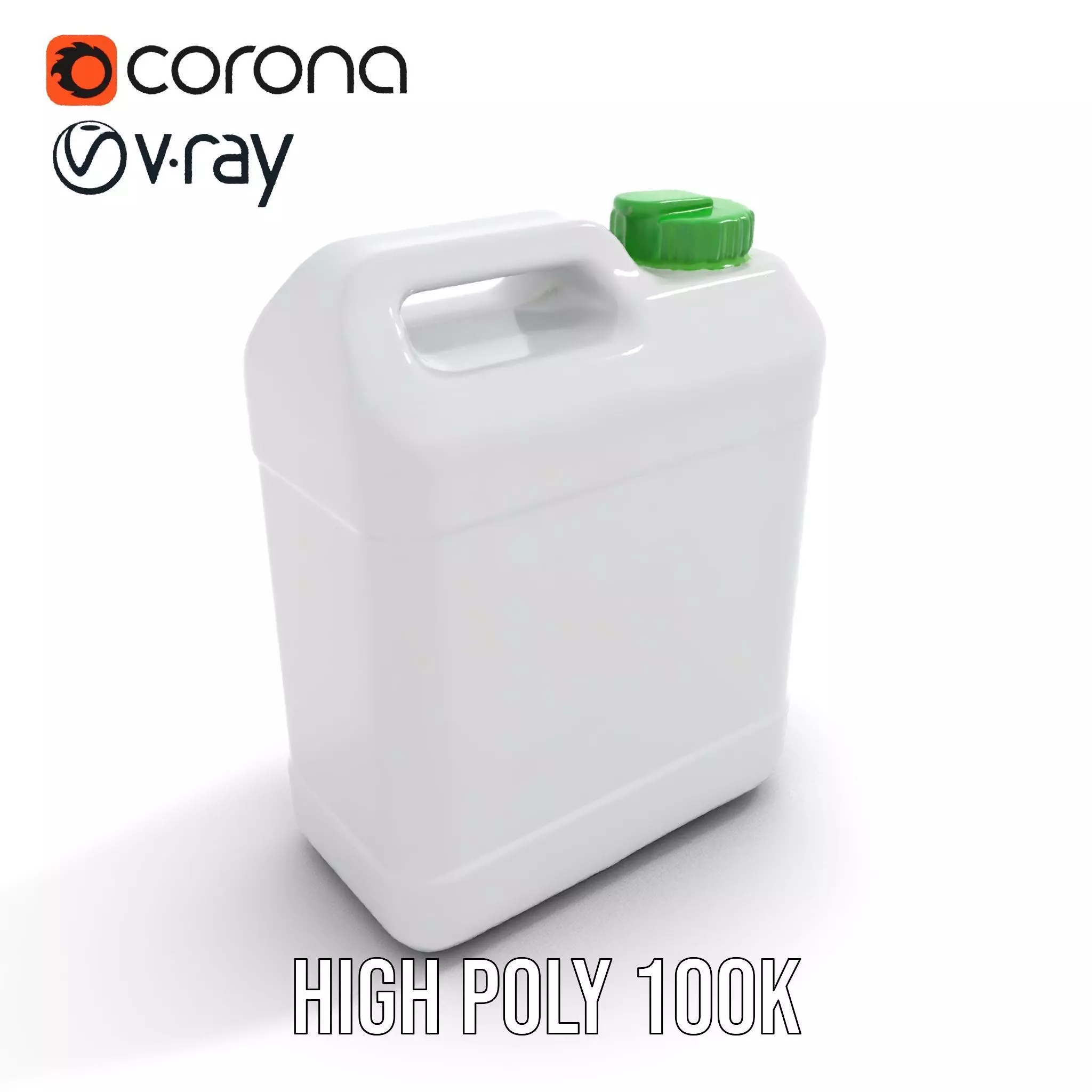 White Plastic Container model pack Low-poly 3D model_13