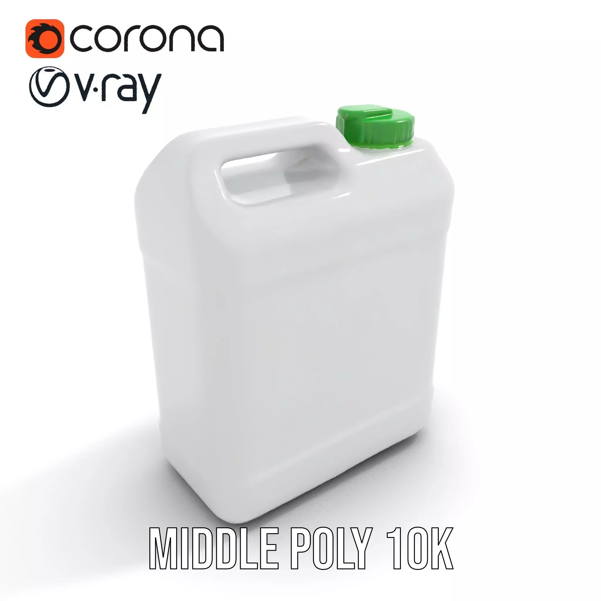 White Plastic Container model pack Low-poly 3D model_5