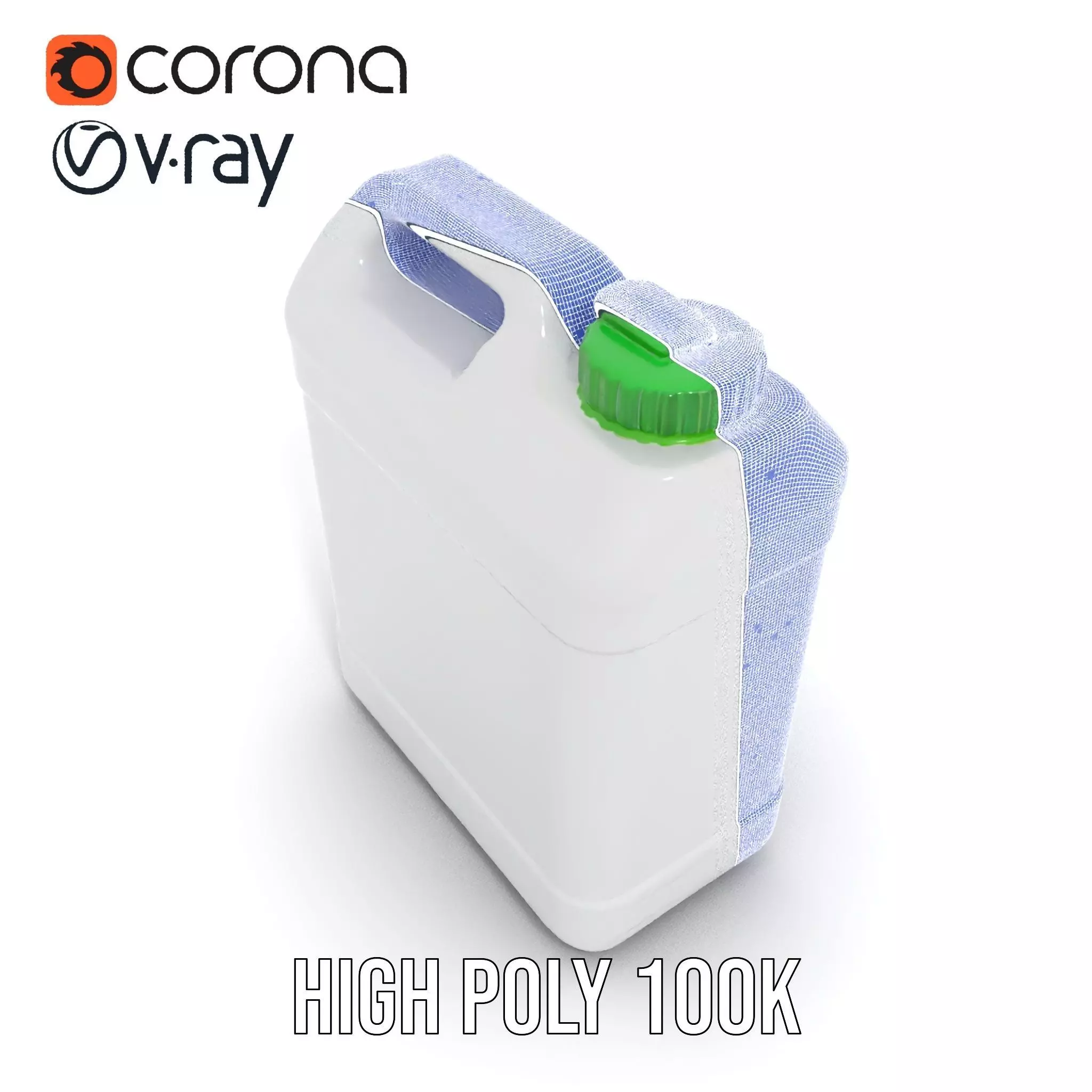 White Plastic Container model pack Low-poly 3D model_33