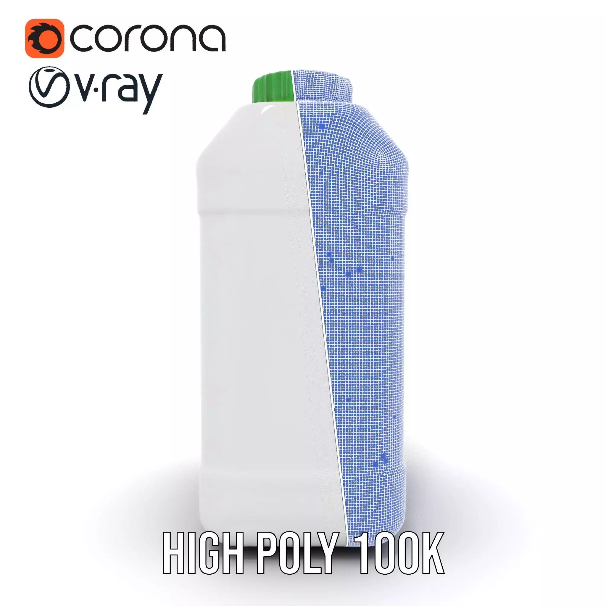 White Plastic Container model pack Low-poly 3D model_34