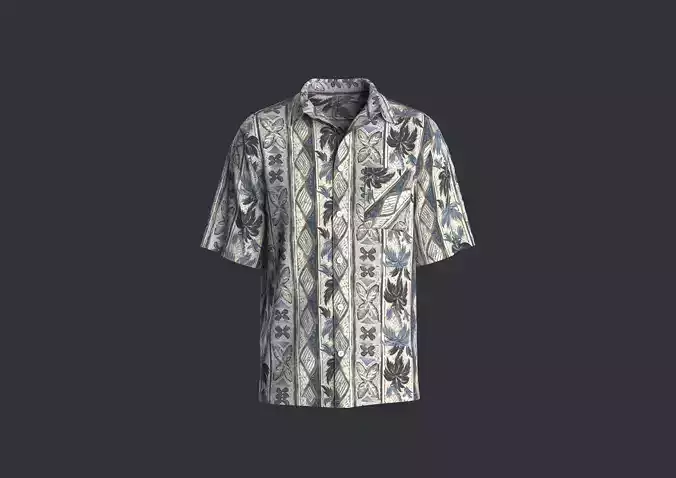 Mens shirt with natural all over print