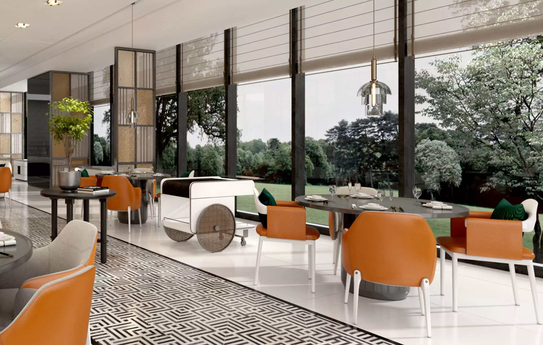 Restaurant Interior Design 3D model_2