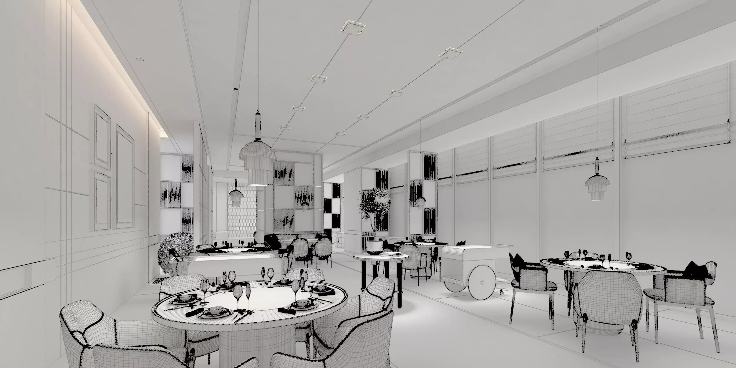 Restaurant Interior Design 3D model_5