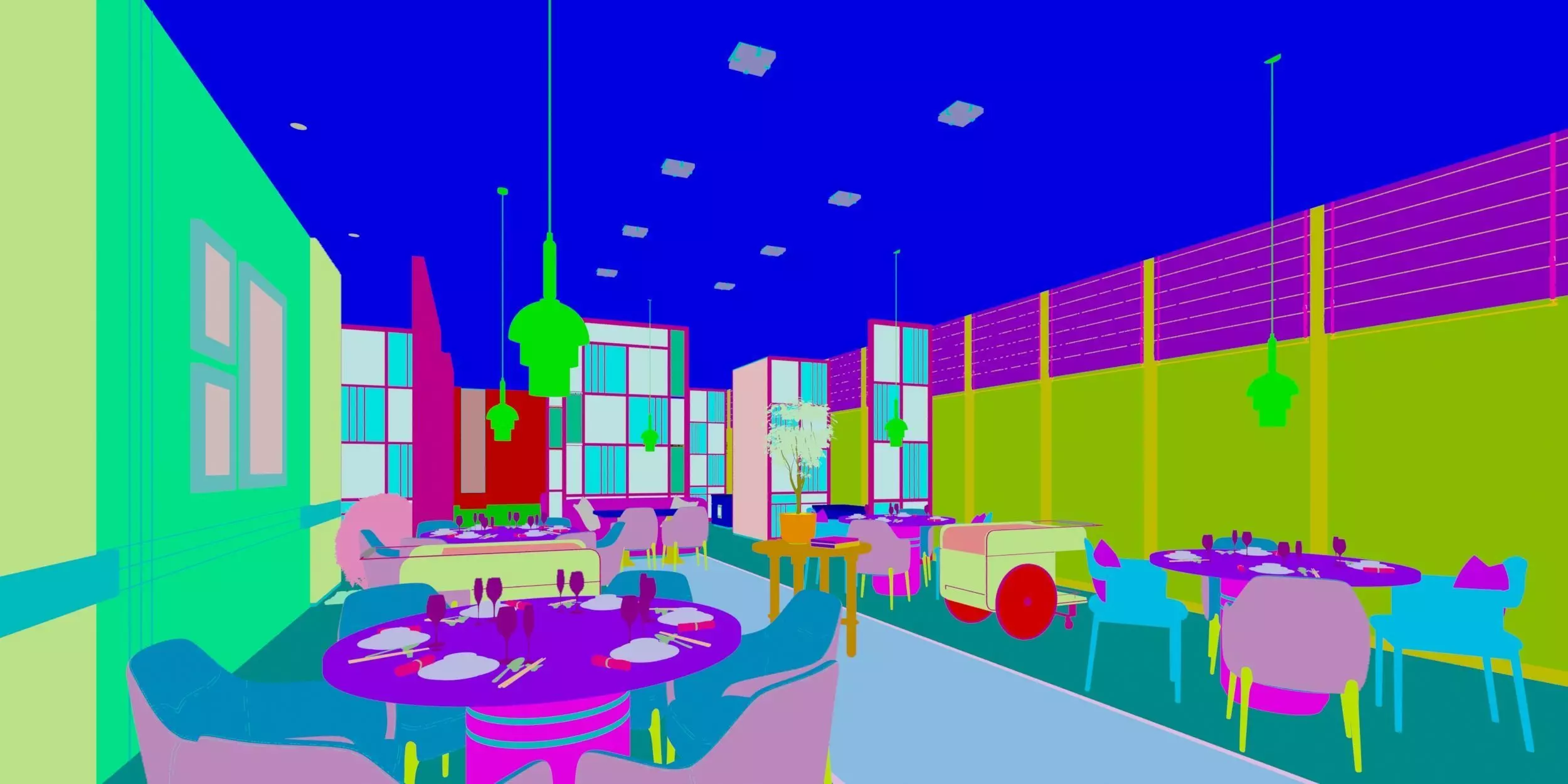 Restaurant Interior Design 3D model_6