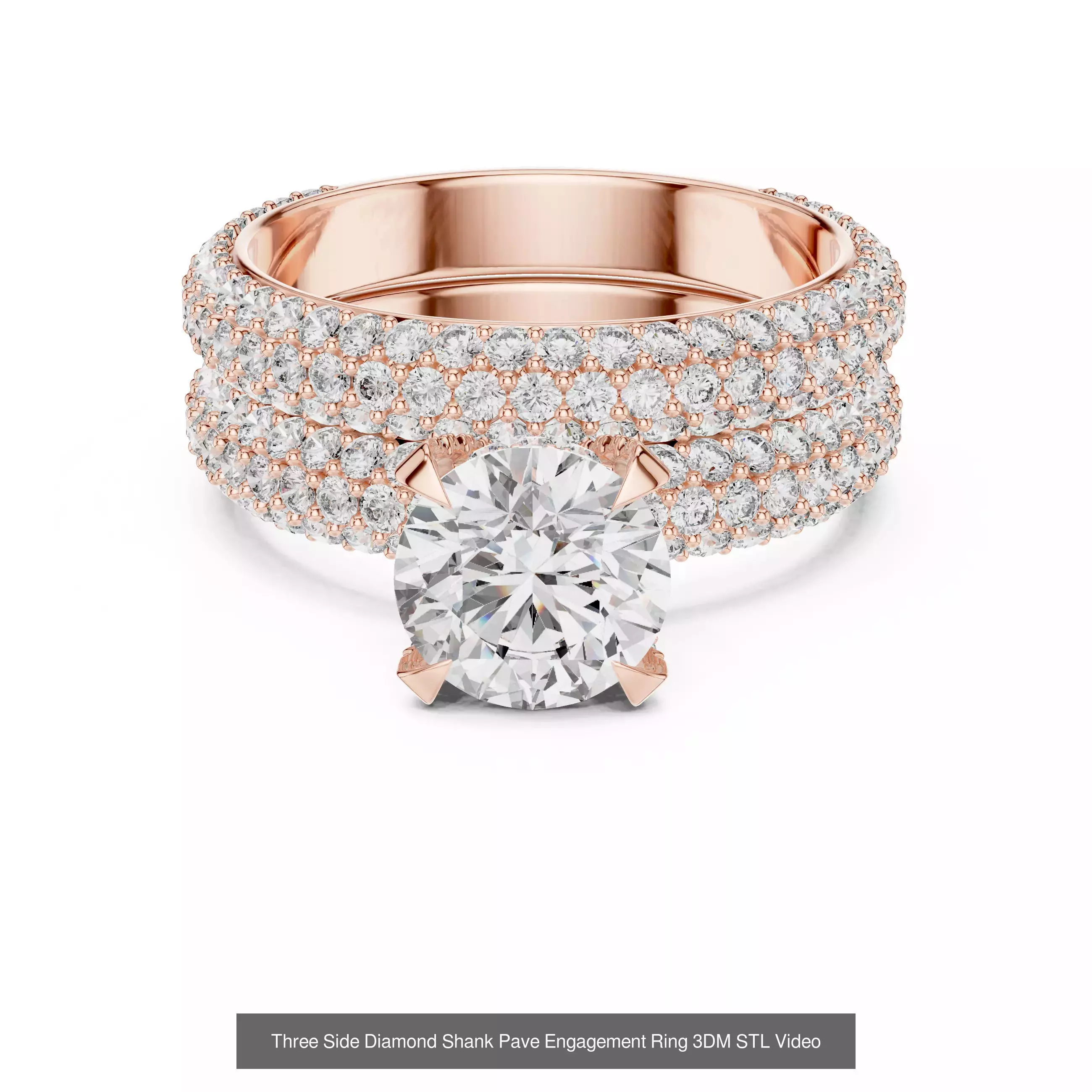 203 Hidden Halo or Diamond Rings 3DM STL OBJ FBX 3 Render Video 3D Model Collection_210