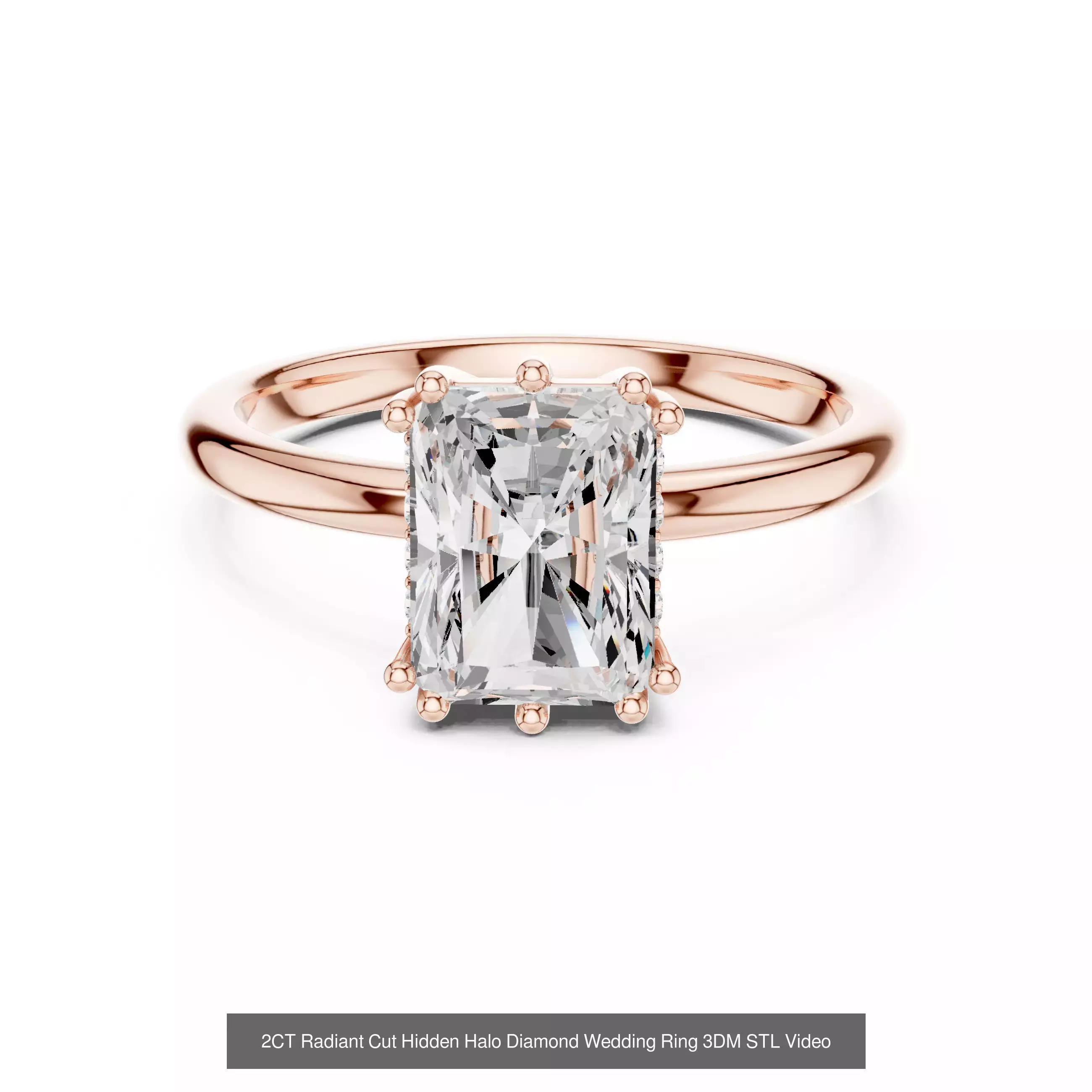 203 Hidden Halo or Diamond Rings 3DM STL OBJ FBX 3 Render Video 3D Model Collection_144