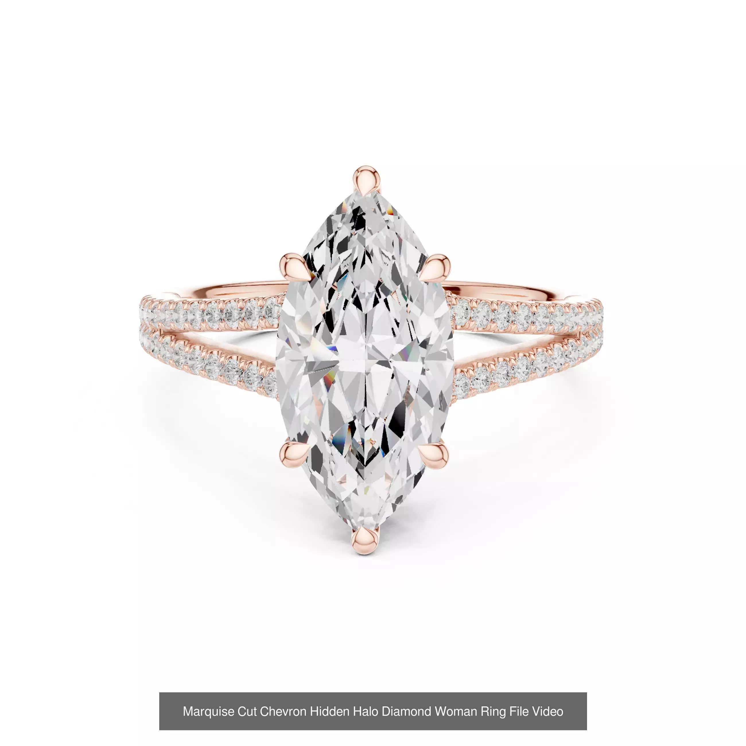 203 Hidden Halo or Diamond Rings 3DM STL OBJ FBX 3 Render Video 3D Model Collection_135