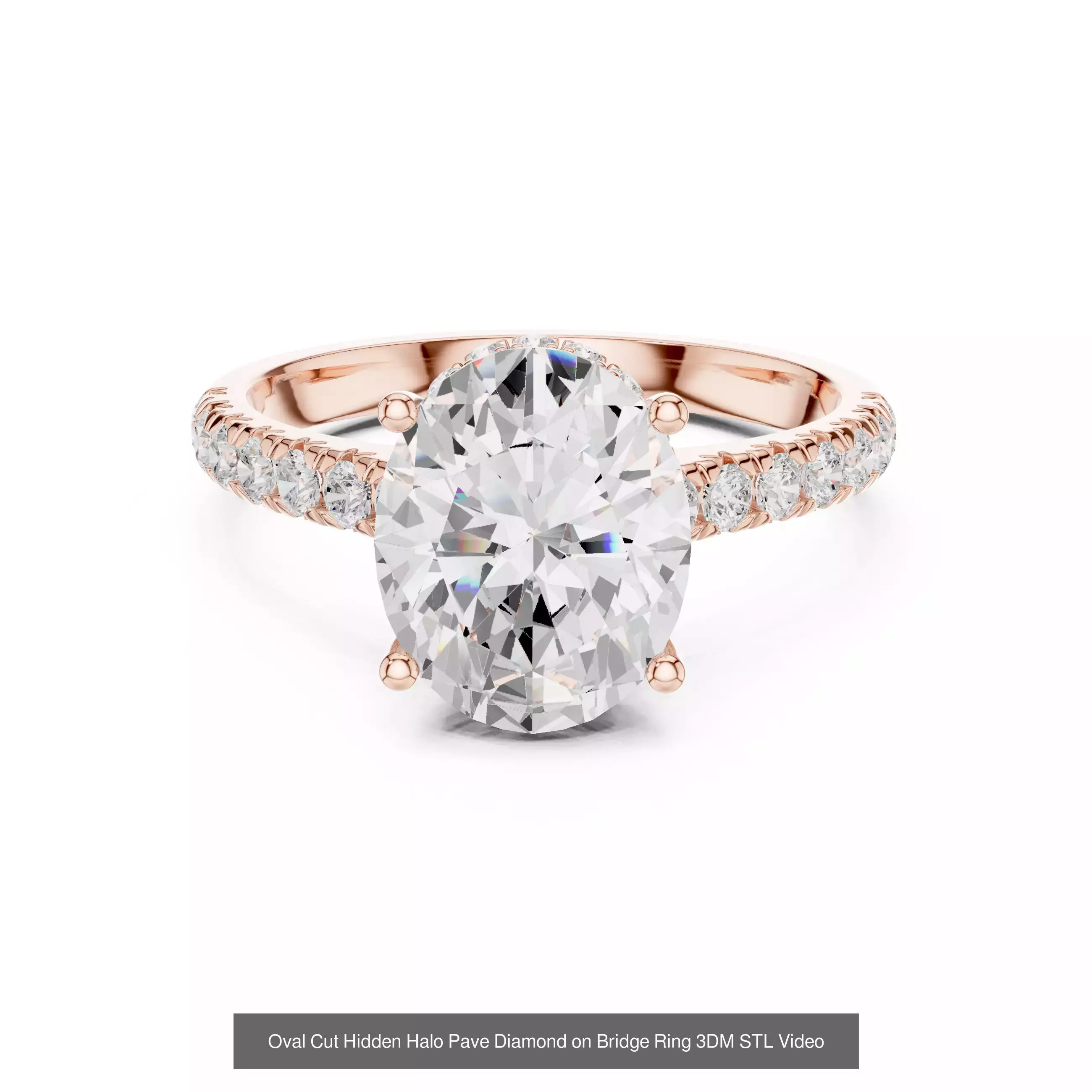 203 Hidden Halo or Diamond Rings 3DM STL OBJ FBX 3 Render Video 3D Model Collection_150