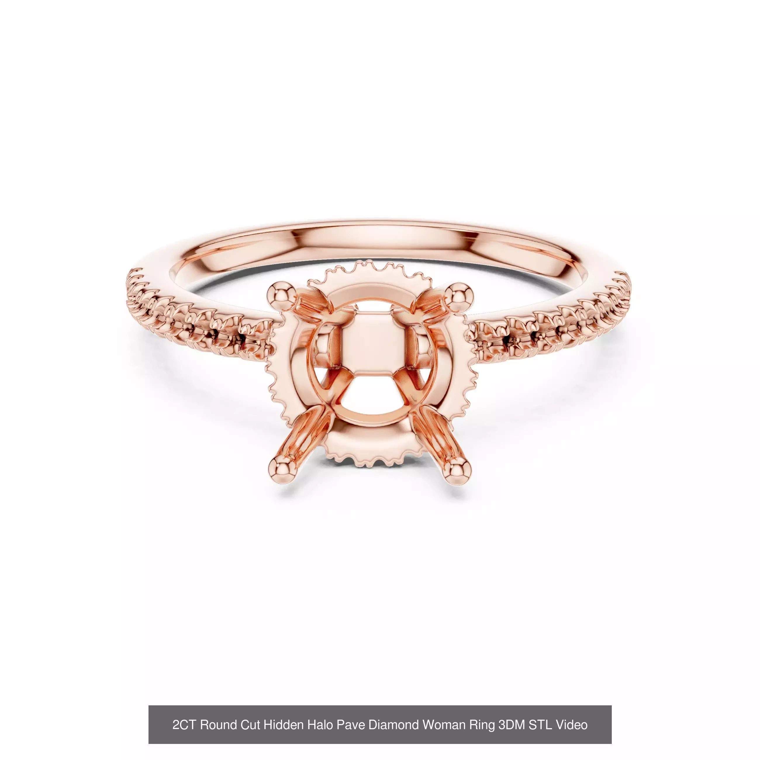 203 Hidden Halo or Diamond Rings 3DM STL OBJ FBX 3 Render Video 3D Model Collection_91